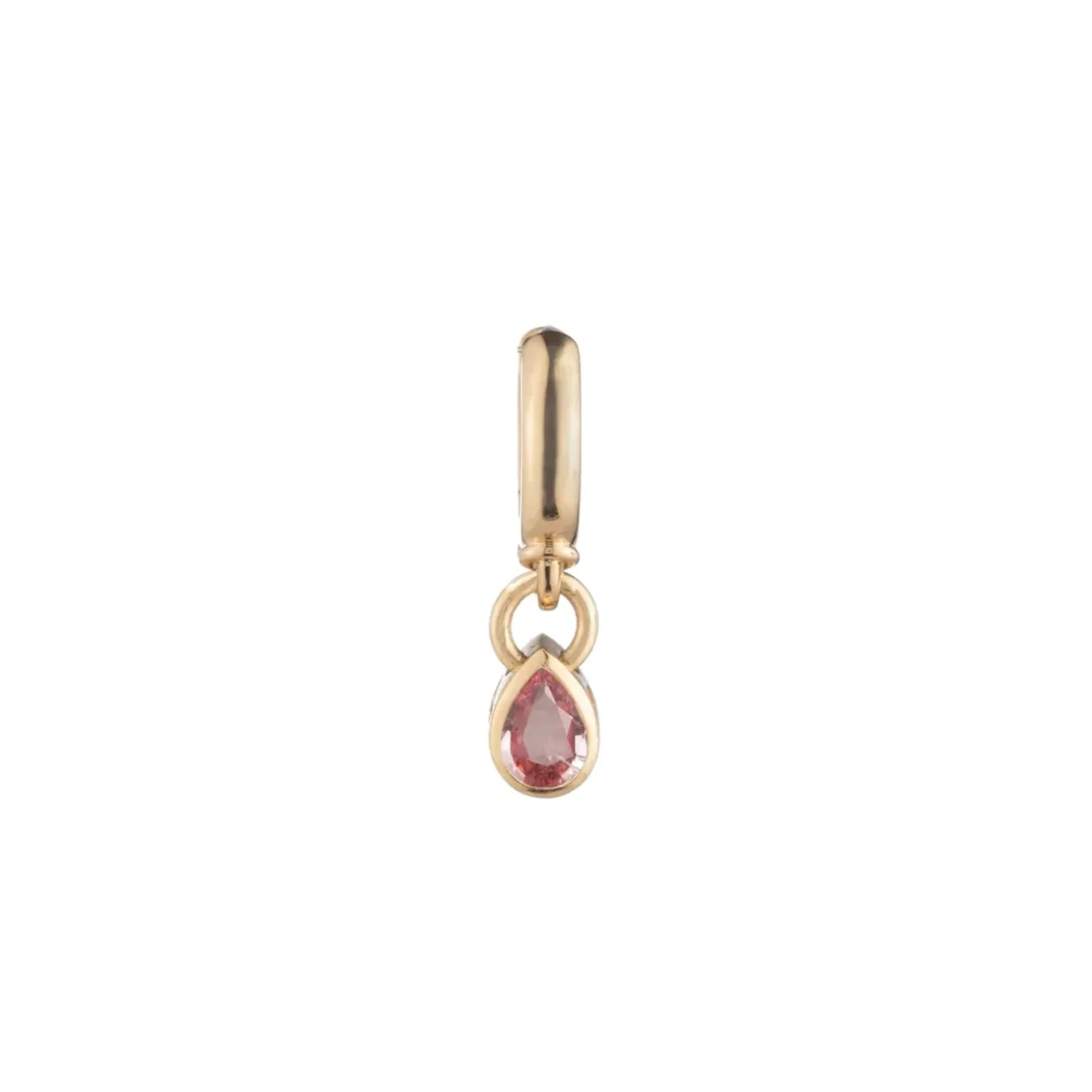 True Love | Forever & Always a Pair Hoop Earring | Pink Tourmaline, Yellow Gold