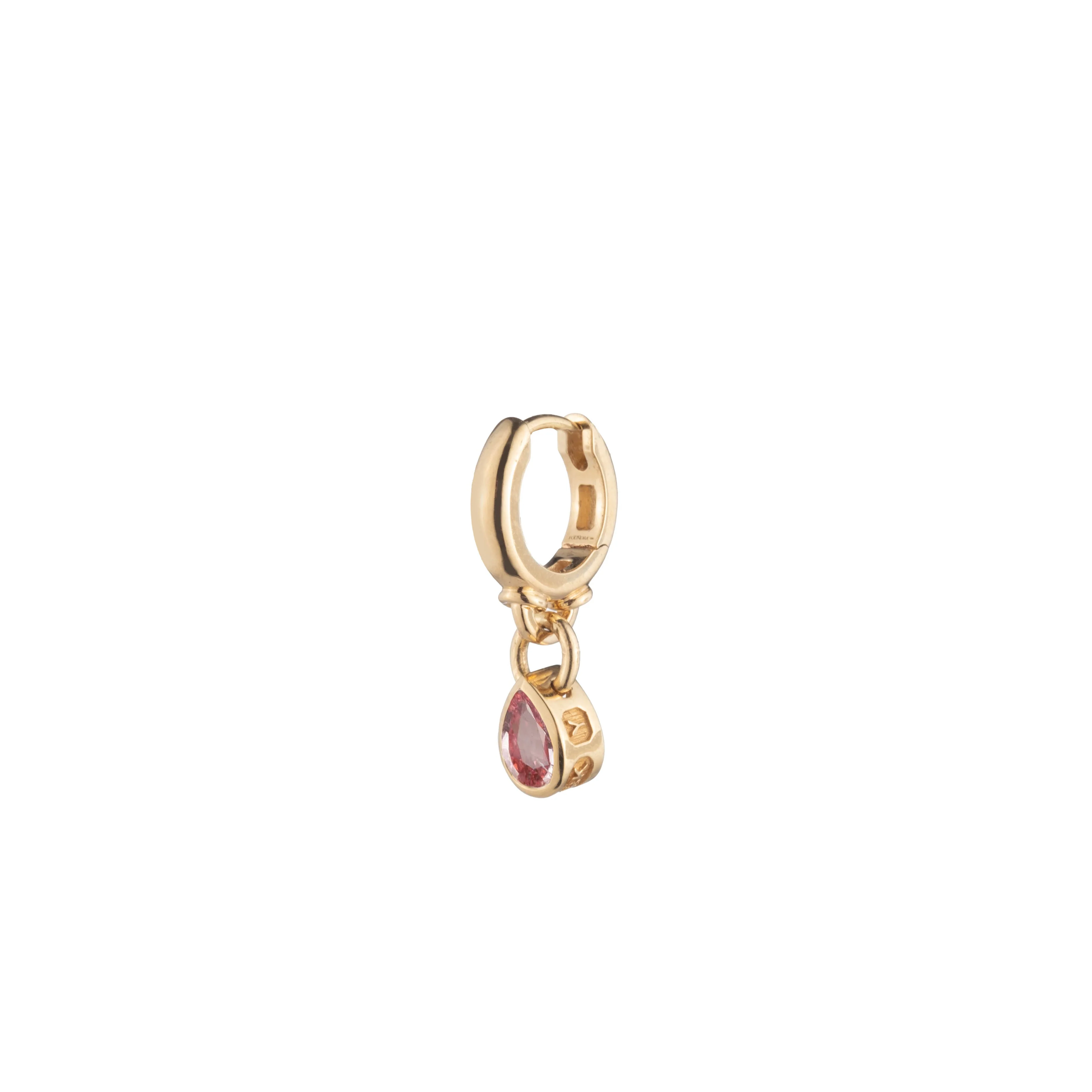 True Love | Forever & Always a Pair Hoop Earring | Pink Tourmaline, Yellow Gold - Image 3