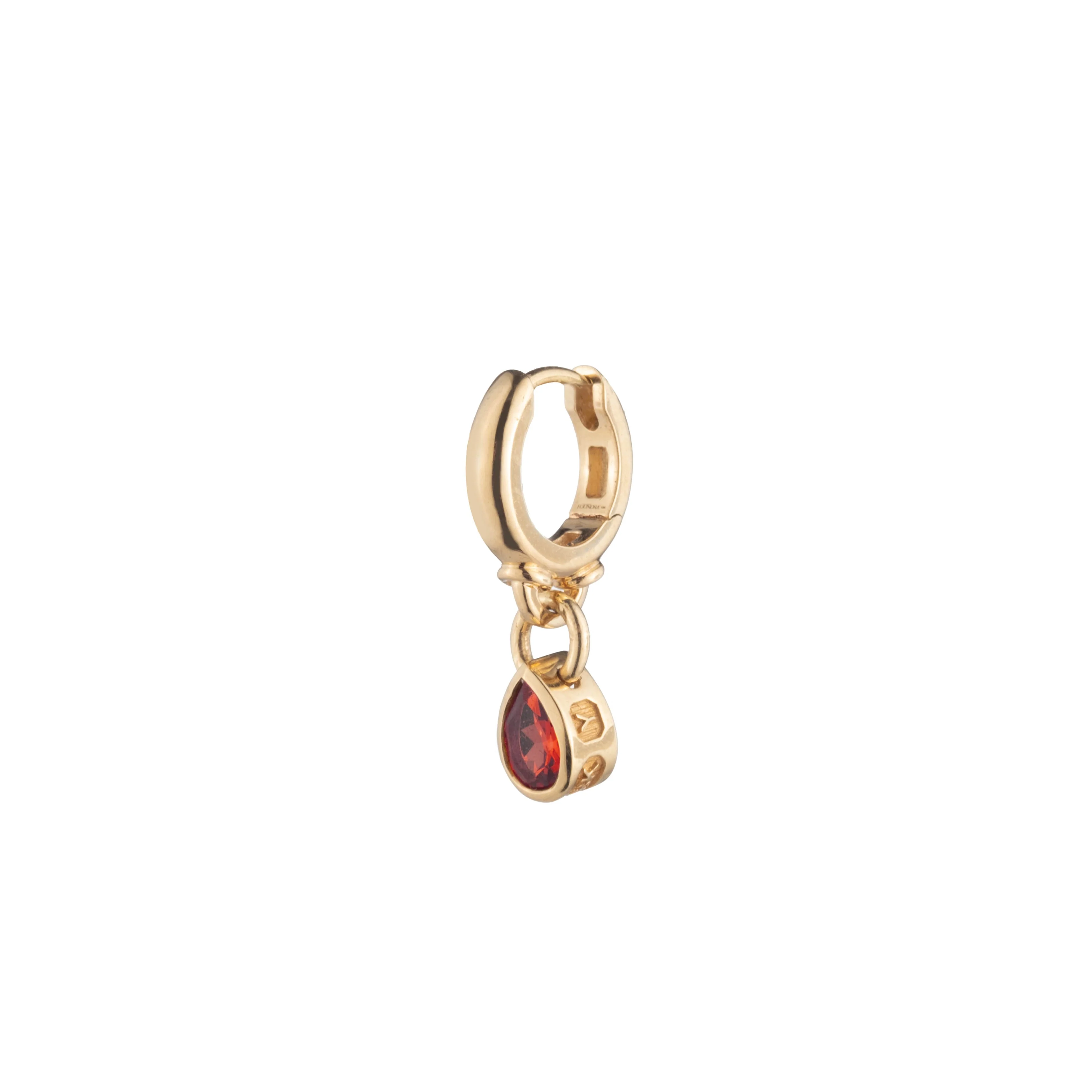 True Love | Forever & Always a Pair Hoop Earring | Ruby, Yellow Gold - Image 3