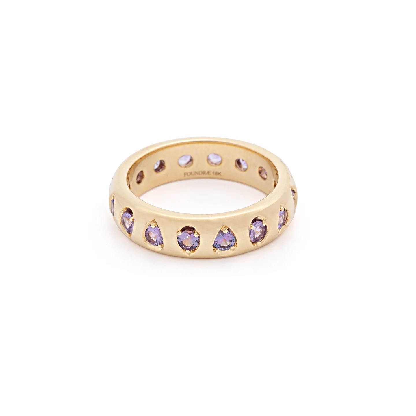 True Love | Forever & Always a Pair Gemstone Band | Sapphire, Yellow Gold - Image 3