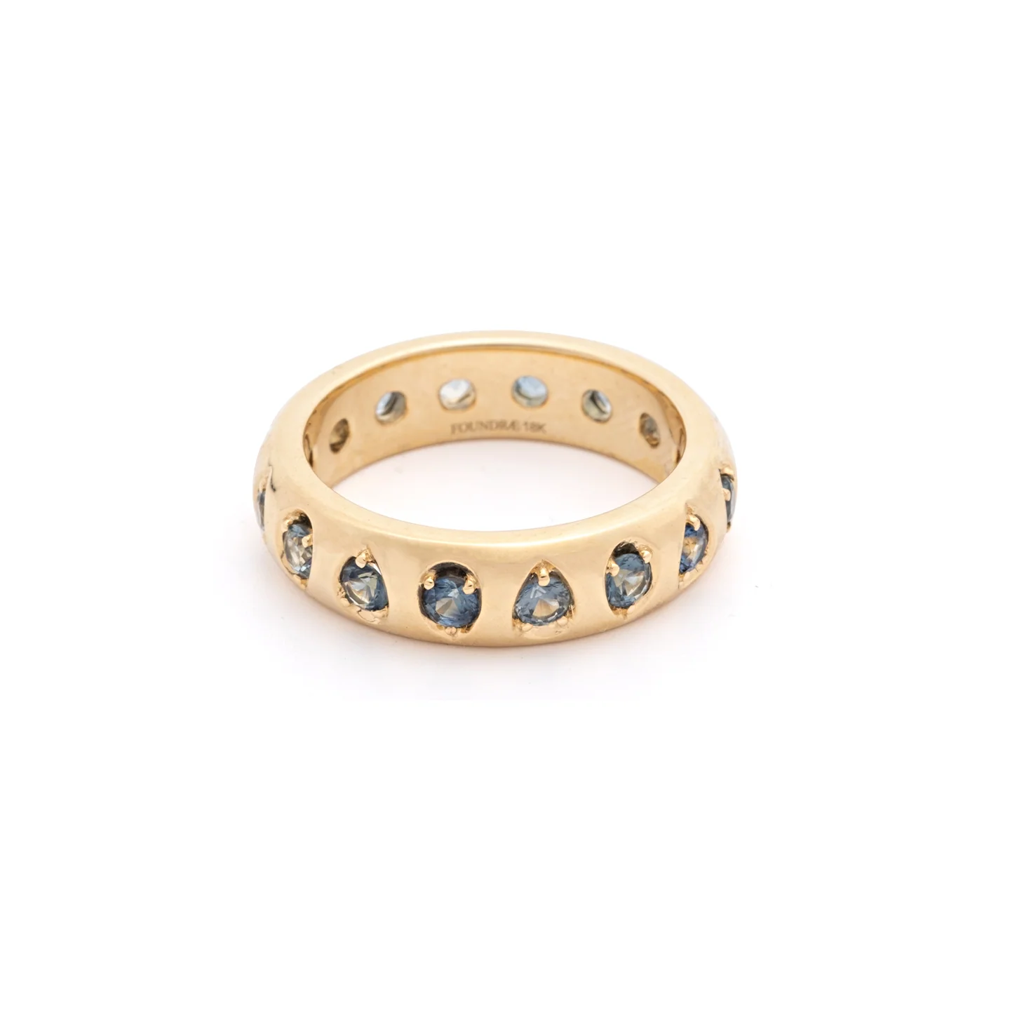 True Love | Forever & Always a Pair Gemstone Band | Sapphire, Yellow Gold - Image 5