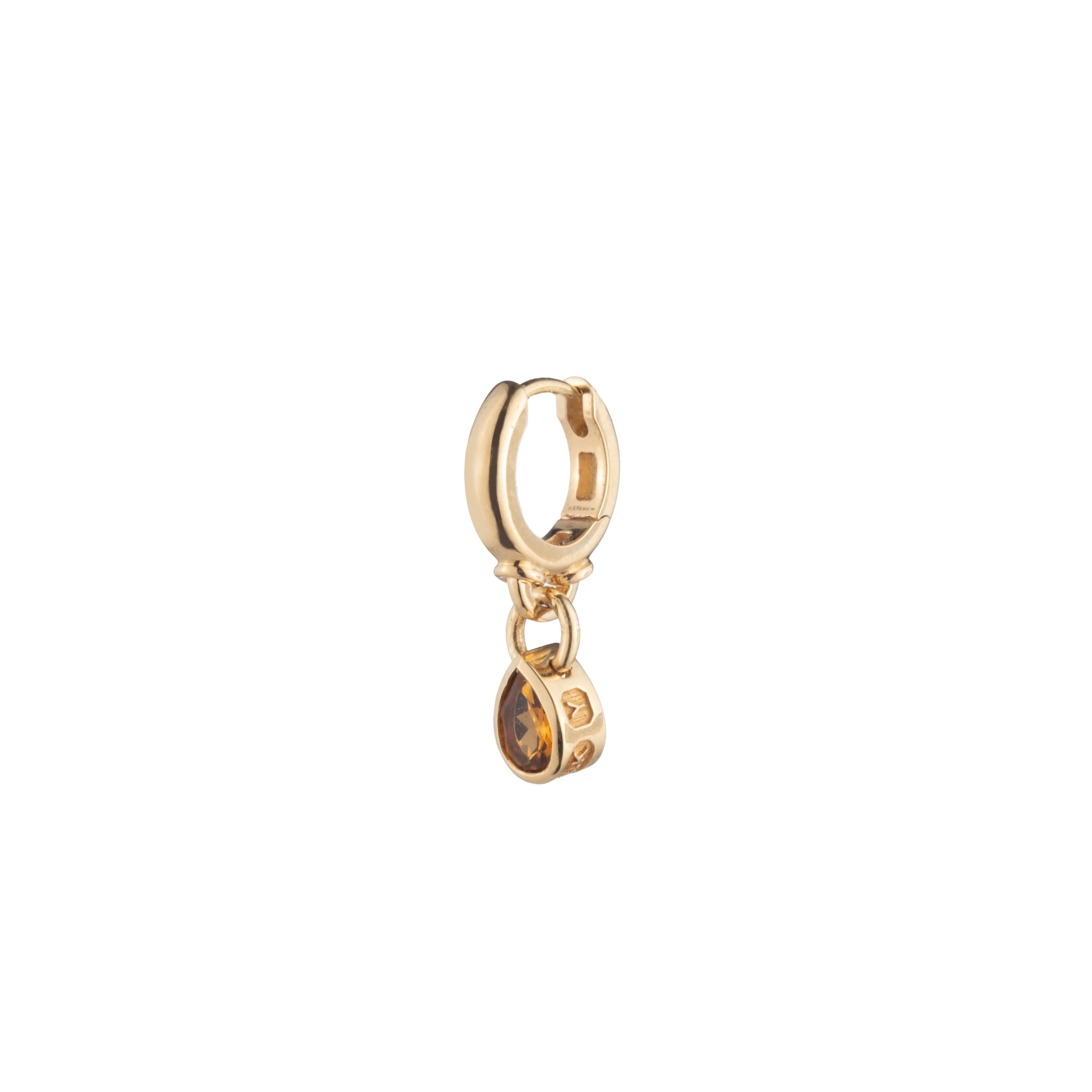 True Love | Forever & Always a Pair Hoop Earring | Yellow Citrine, Yellow Gold - Image 3