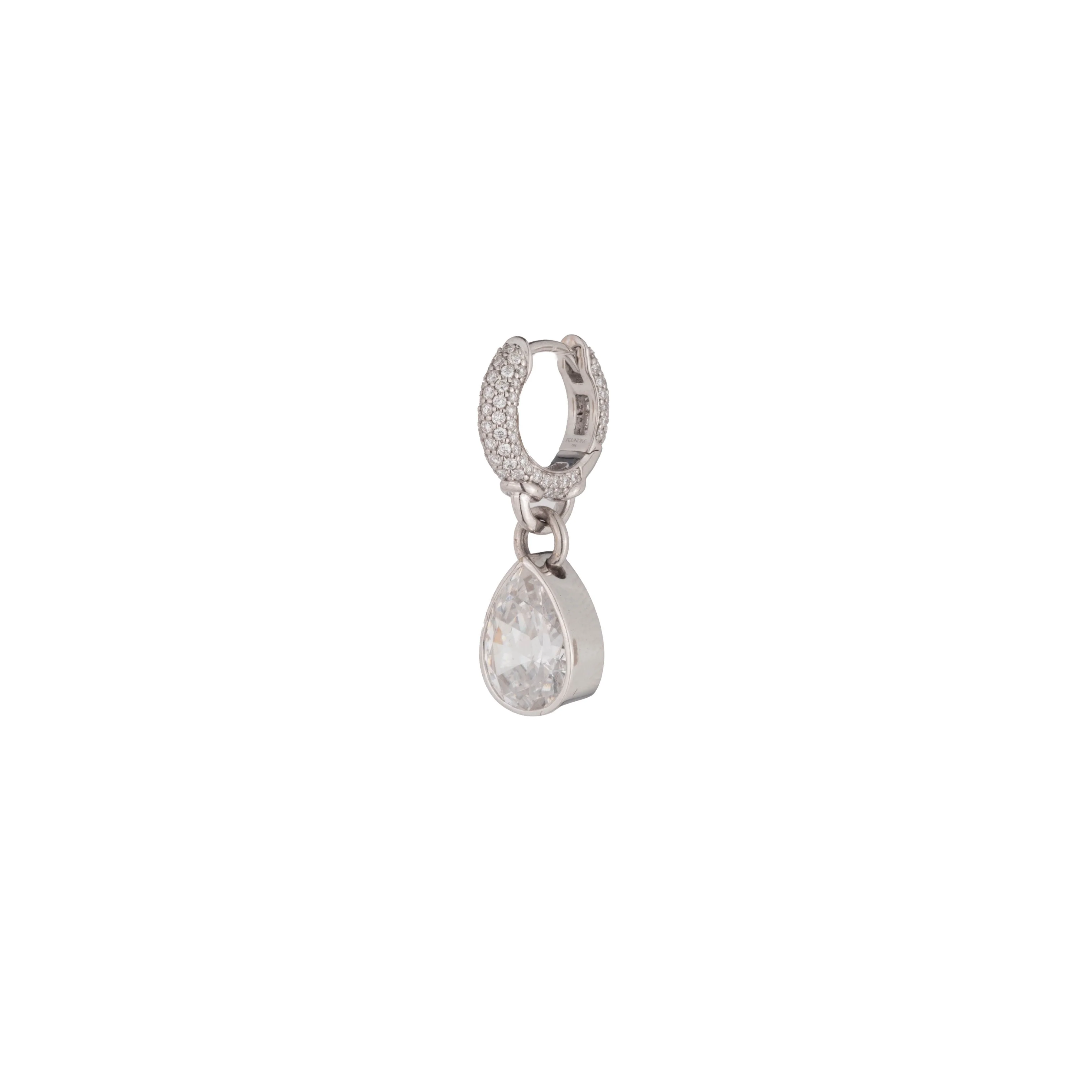 True Love | Forever & Always a Pair Pendant Hoop Earring | Diamonds, White Gold - Image 3