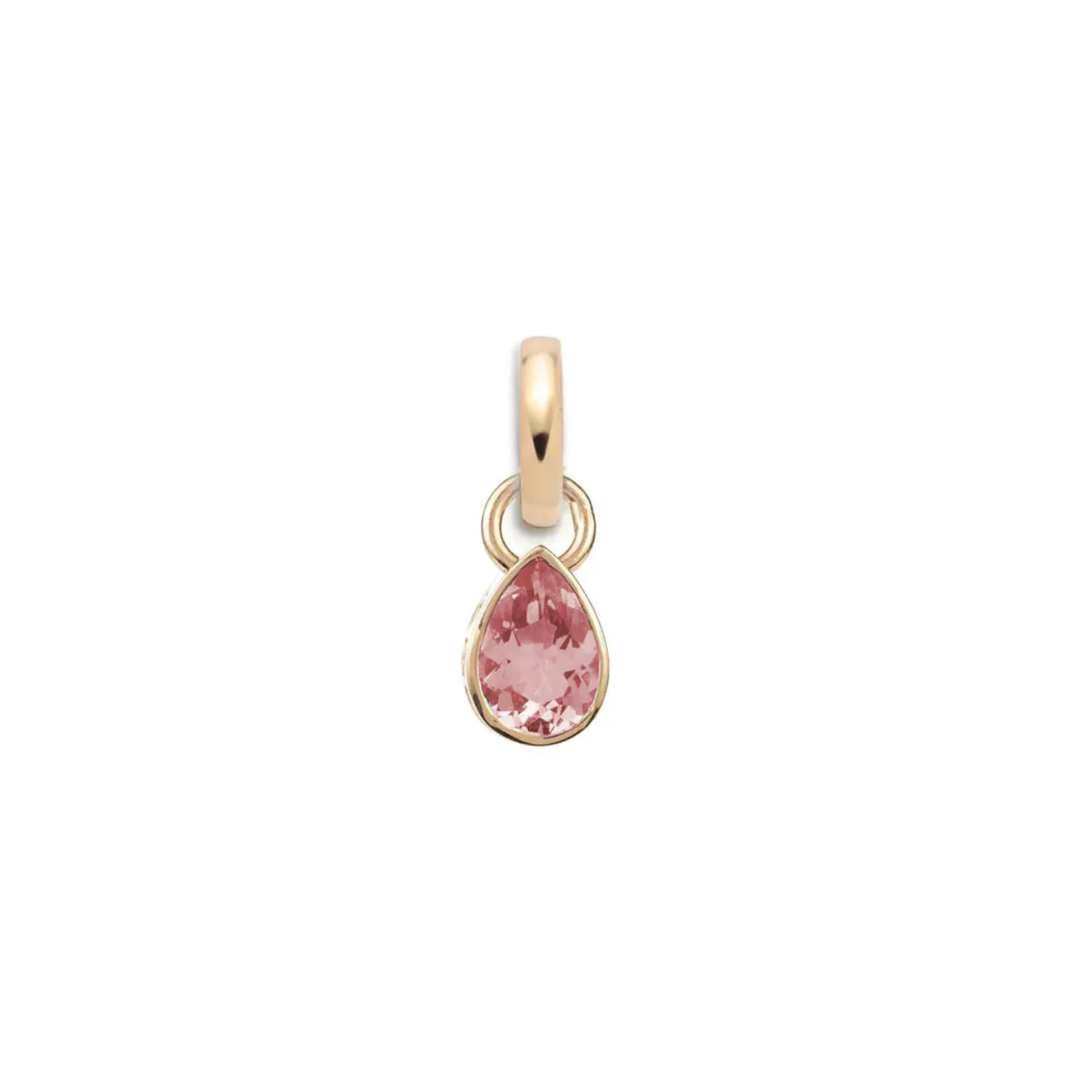 True Love | Forever & Always a Pair Pear Pendant | Pink Tourmaline, Yellow Gold - Image 2