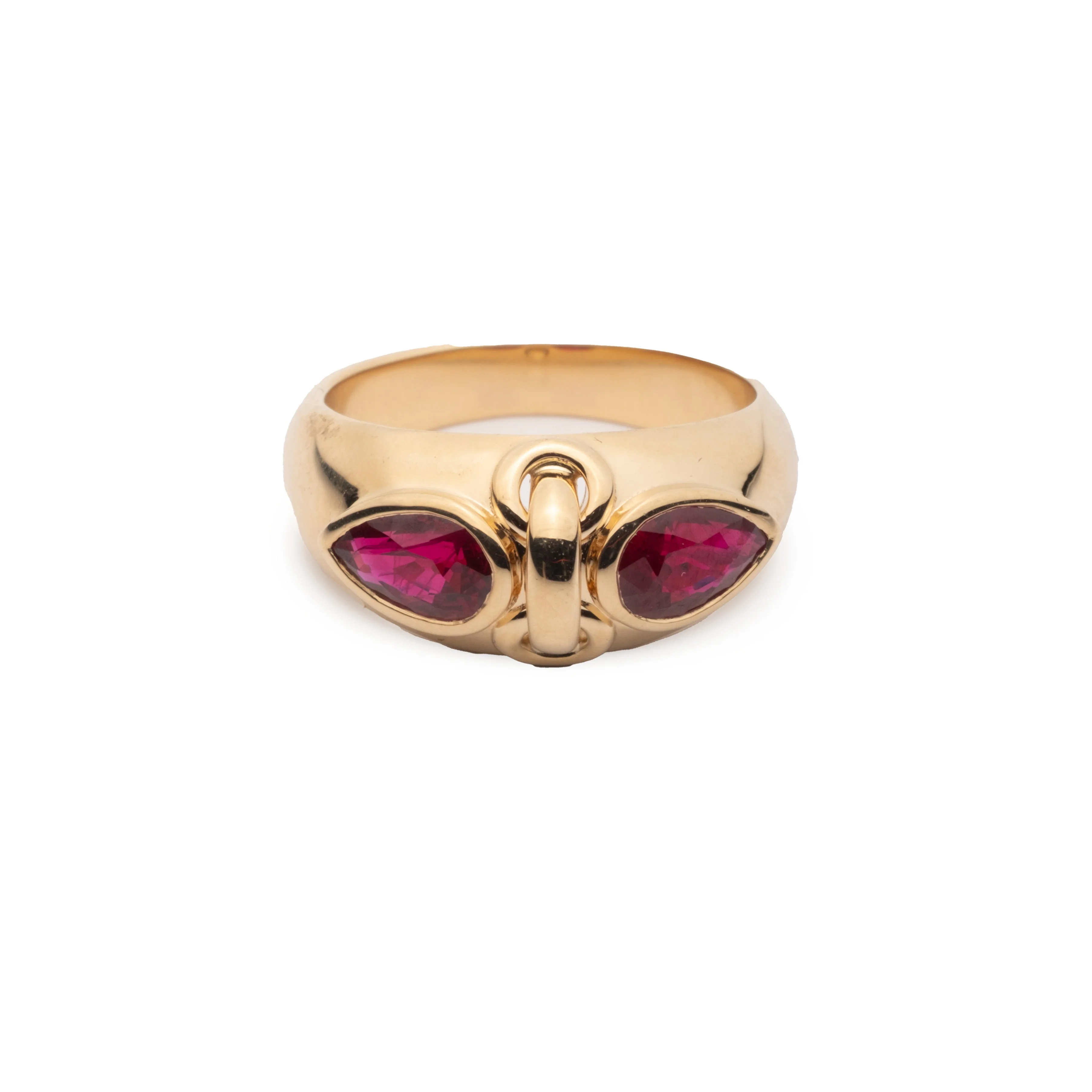 True Love | Forever & Always a Pair Gemstone Ring | Ruby, Yellow Gold - Image 4