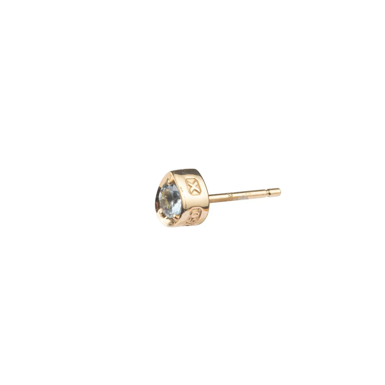 True Love | Forever & Always a Pair Gemstone Stud 0.17ct | Aquamarine, Yellow Gold