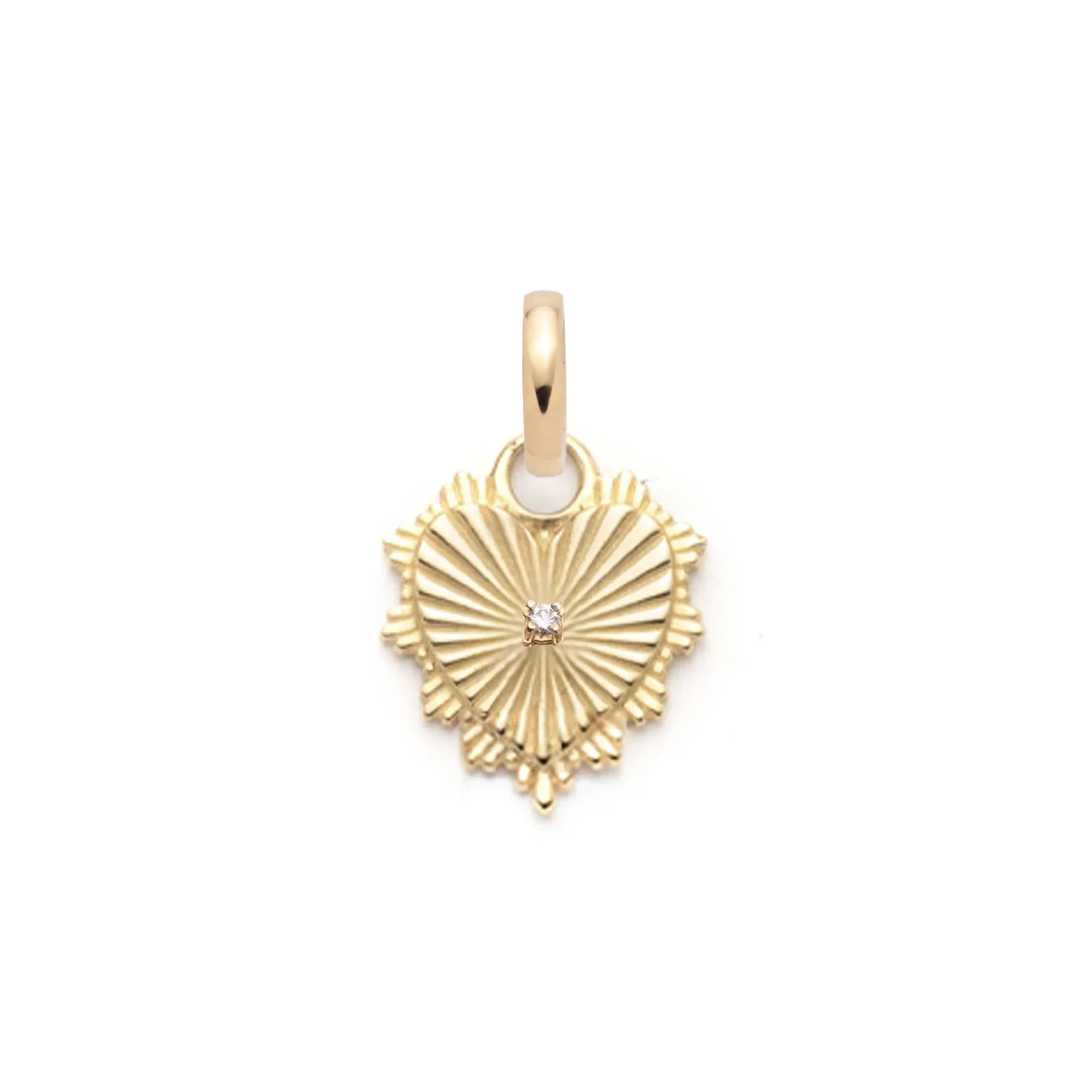 True Love | Heart Love Token Miniature Medallion | Diamonds, Yellow Gold