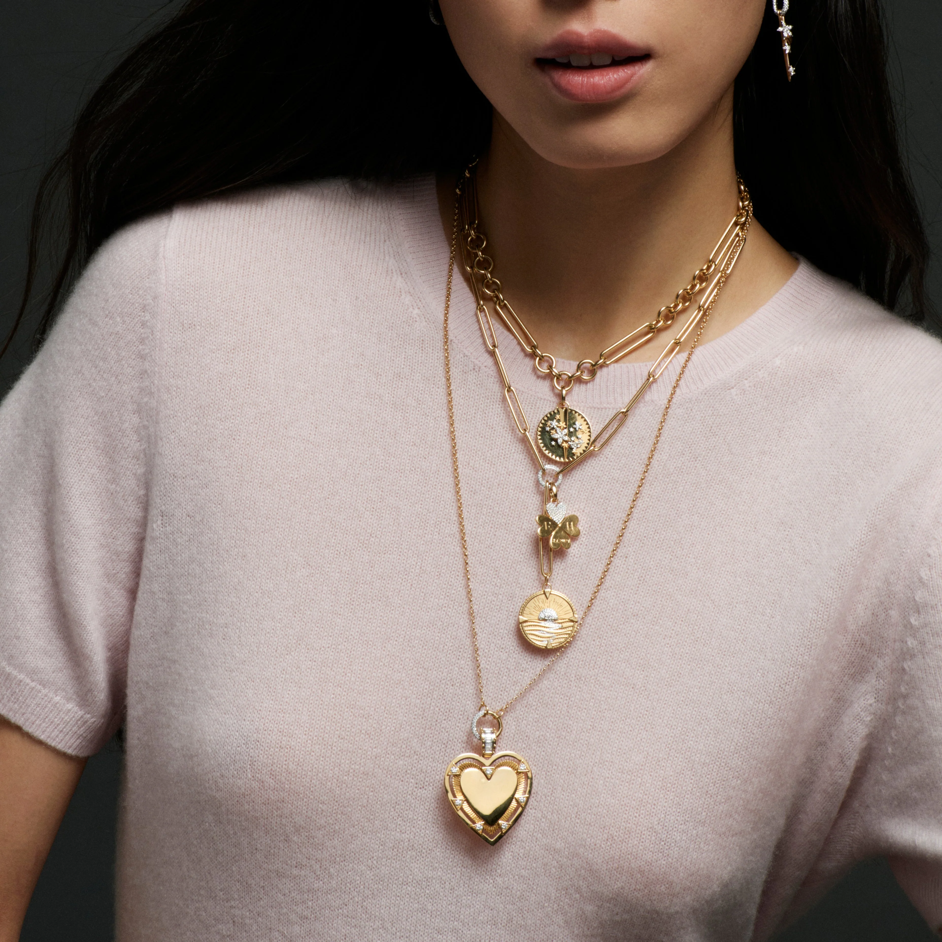Personalized - True Love | Engravable Heart Oversized Medallion | Diamonds, Yellow Gold - Image 5