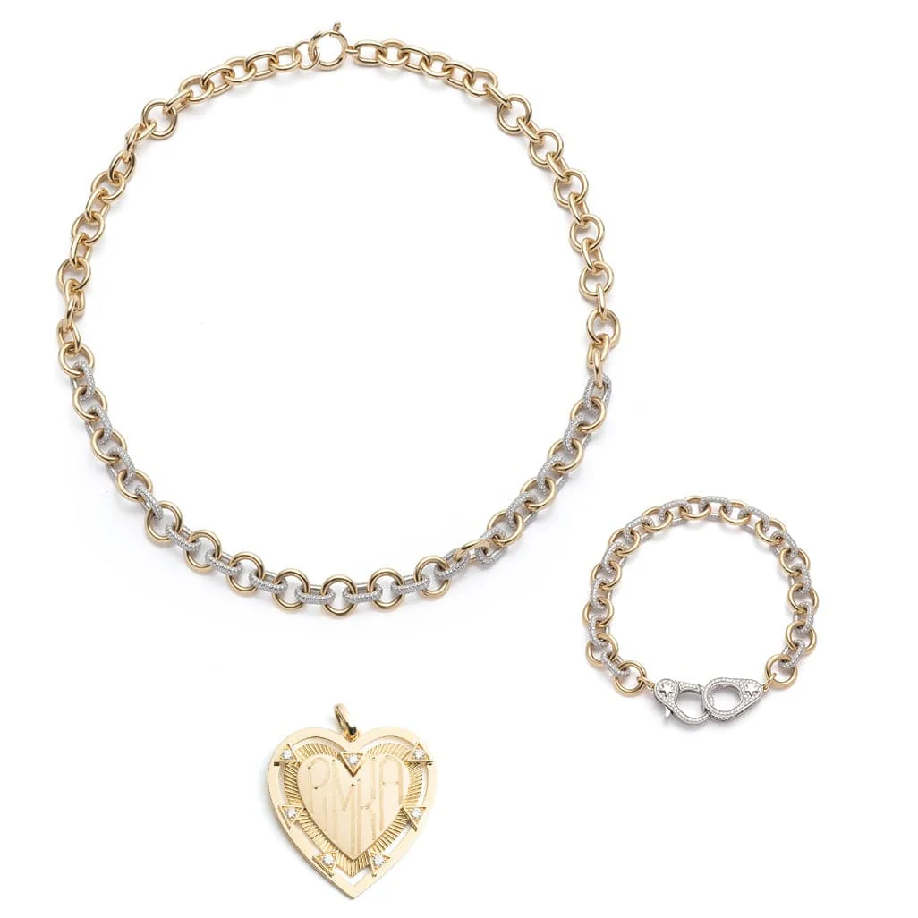 True Love | Engravable Heart Wrapped in Love Gift Set | Diamonds, Mixed Gold - Image 6