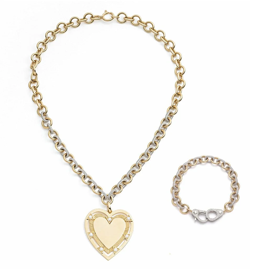 True Love | Engravable Heart Wrapped in Love Gift Set | Diamonds, Mixed Gold - Image 7