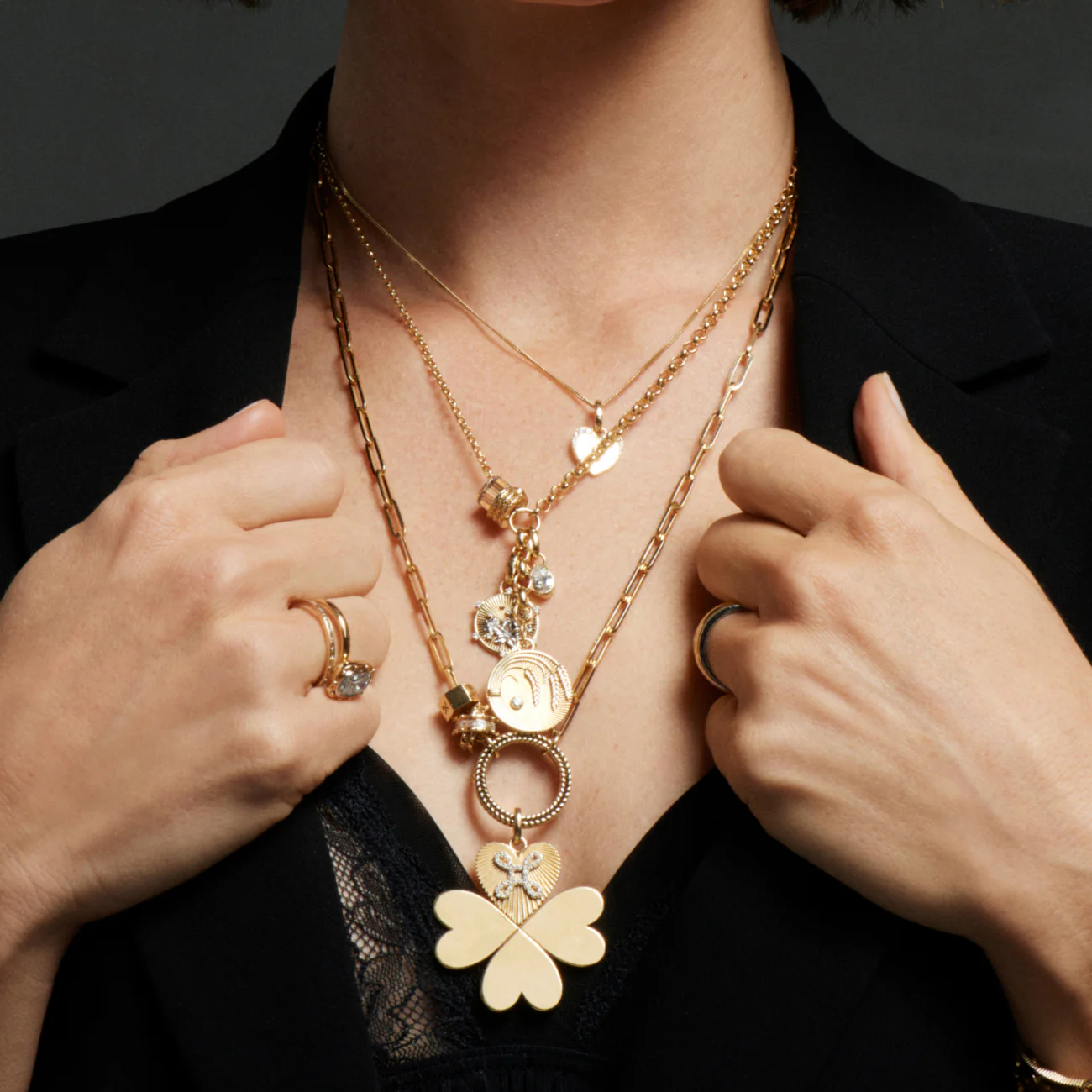 Infinite Gratitude - Resilience | Braided Wheat and Blossoms Medium Mixed Belcher Extension Necklace | Diamonds, Champagne Citrine, Mixed Gold - Image 2