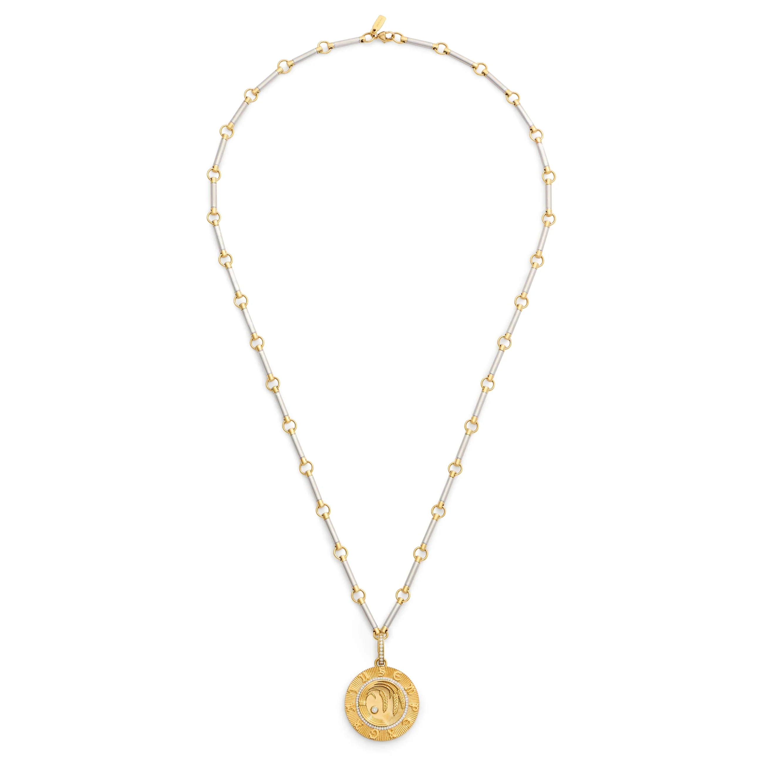 Infinite Gratitude | Braided Wheat Element Necklace | Diamonds, Mixed Gold - Image 3