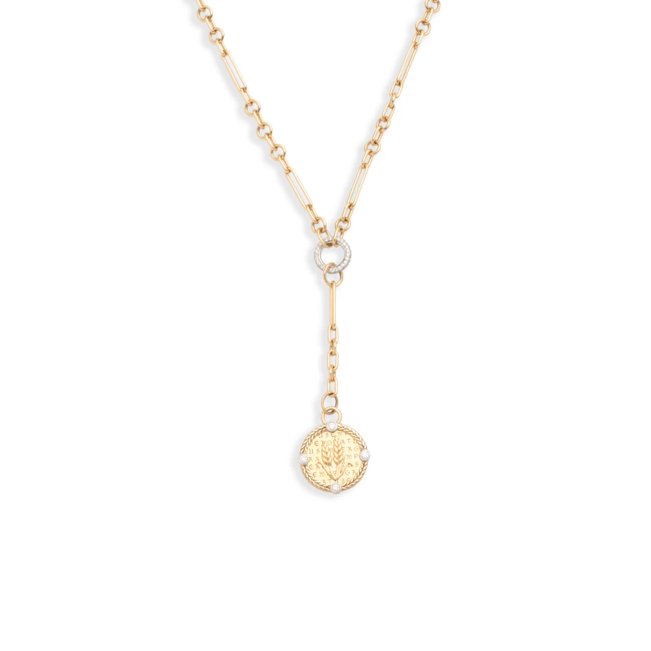 Infinite Gratitude | Braided Wheat Fine Mixed Clip Extension Necklace | Diamonds, Yellow Gold - Image 3