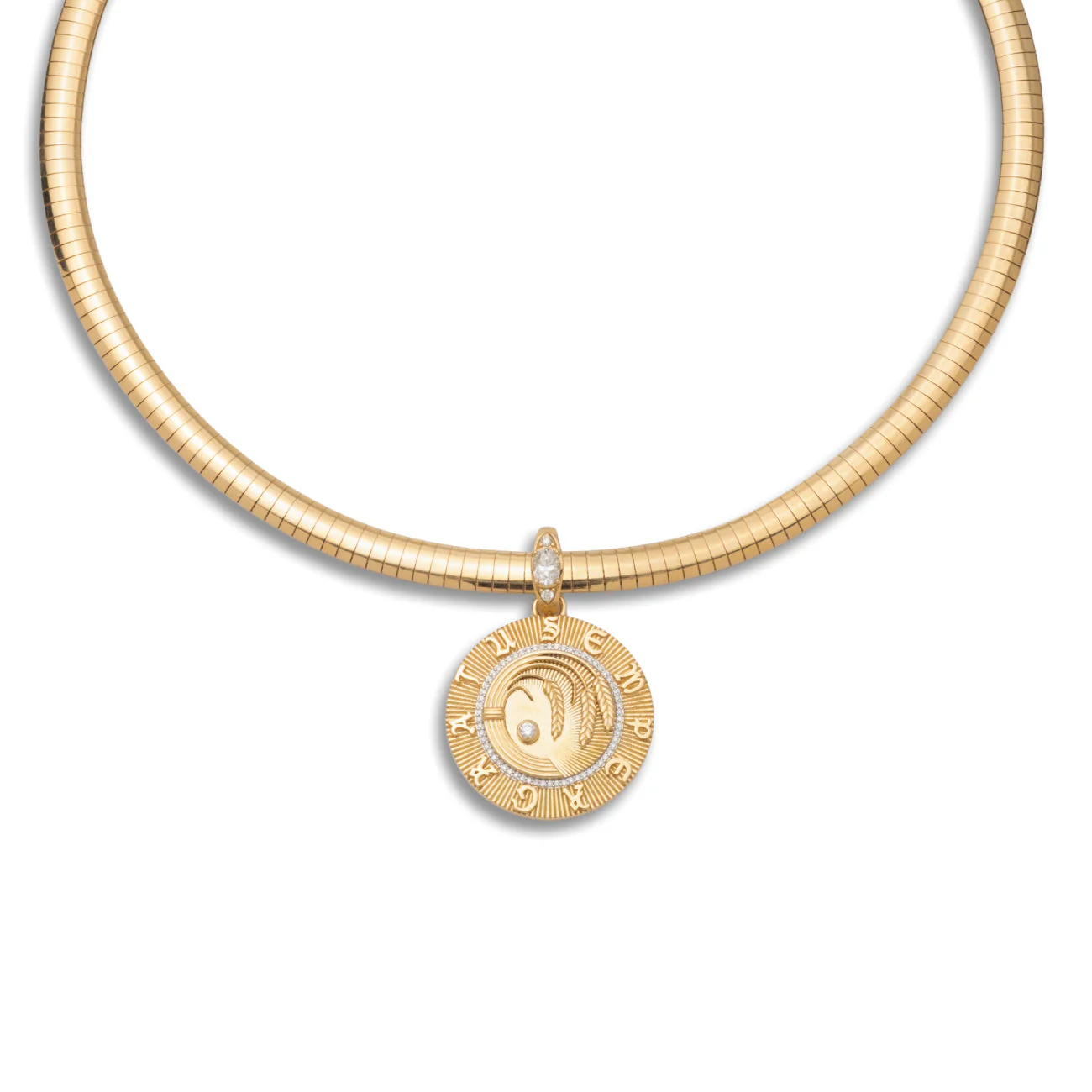 Infinite Gratitude | Braided Wheat Medium Sleek Collar Necklace | Diamonds, Yellow Gold