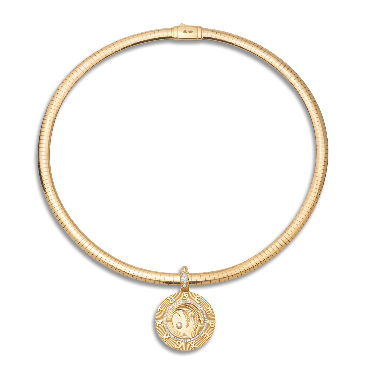 Infinite Gratitude | Braided Wheat Medium Sleek Collar Necklace | Diamonds, Yellow Gold - Image 3