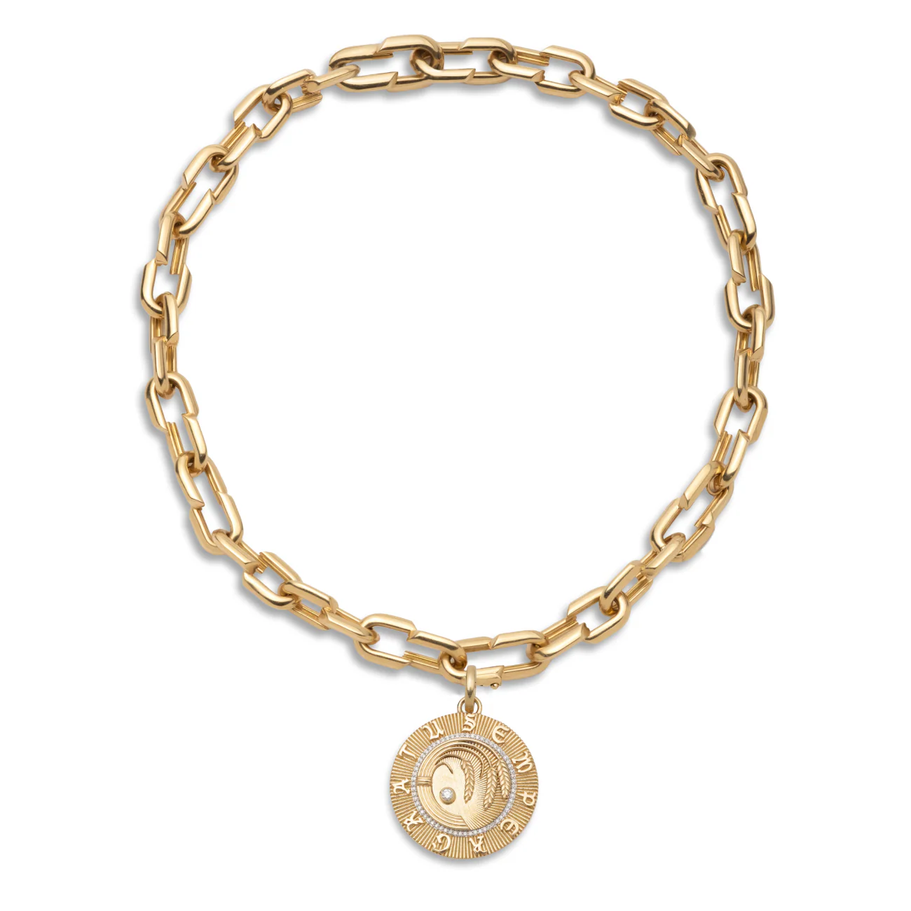 Infinite Gratitude | Braided Wheat Medium Strong Hearts Love Link Necklace | Diamonds, Yellow Gold - Image 3