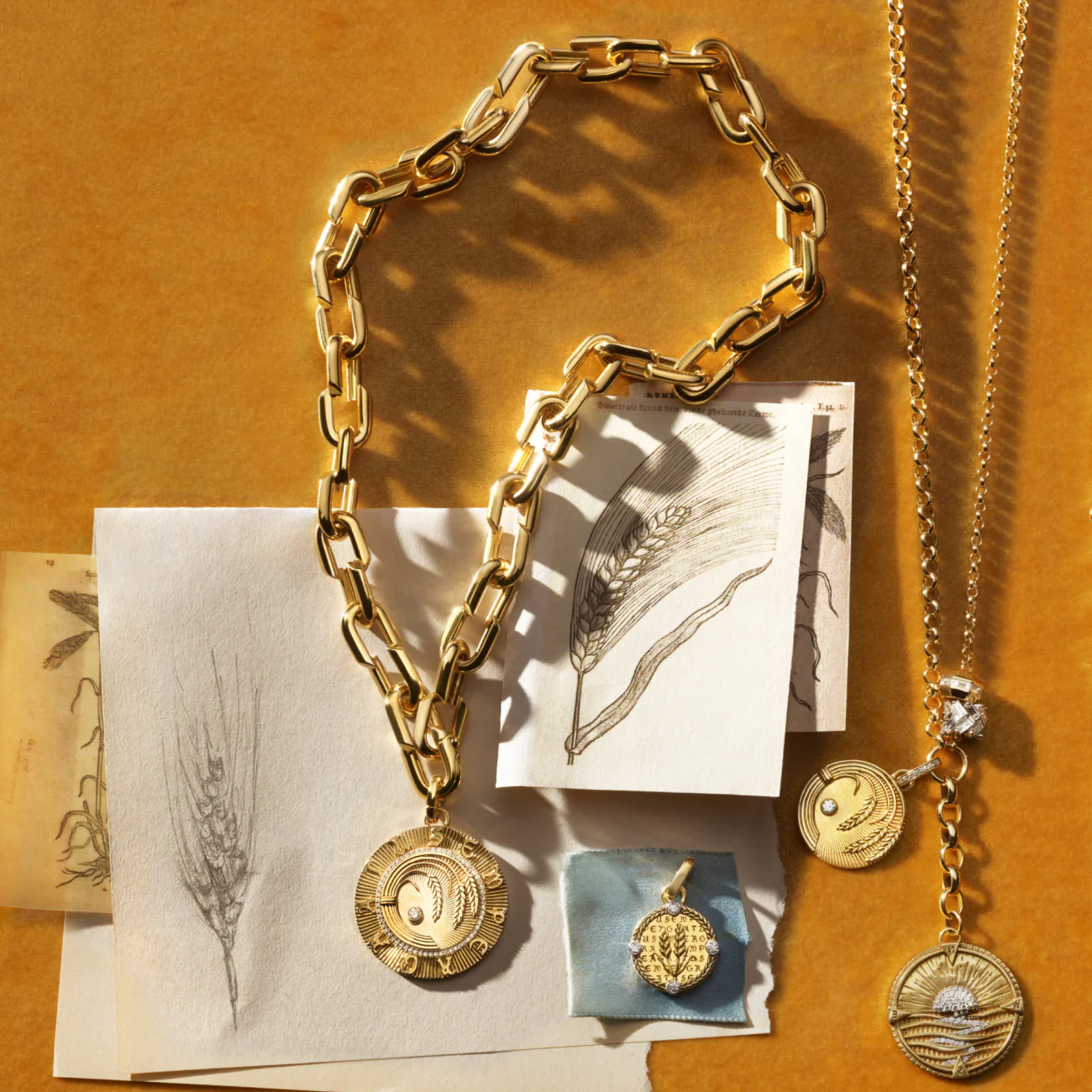 Infinite Gratitude | Braided Wheat Medium Strong Hearts Love Link Necklace | Diamonds, Yellow Gold - Image 5