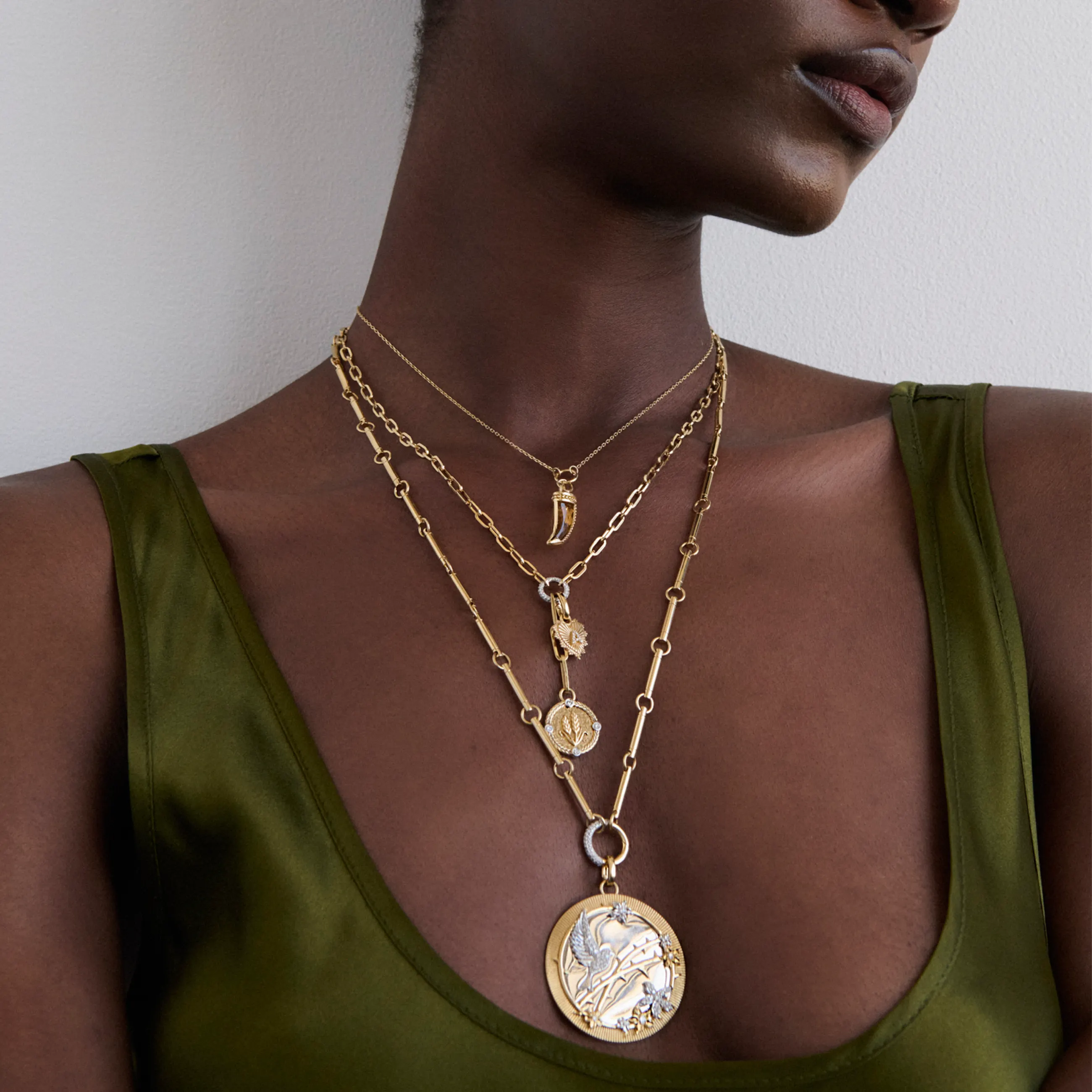 Personalized - Infinite Gratitude | Braided Wheat and Initial Heart Love Token Small Clip Extension Necklace | Diamonds, Yellow Gold - Image 2