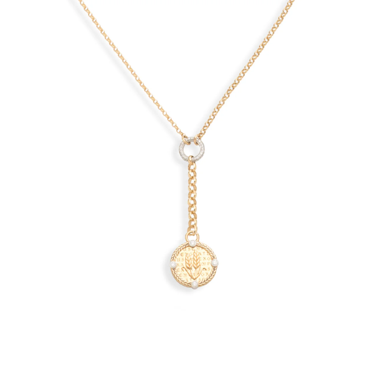 Infinite Gratitude | Braided Wheat Small Mixed Belcher Extension Necklace | Diamonds, Yellow Gold - Image 3
