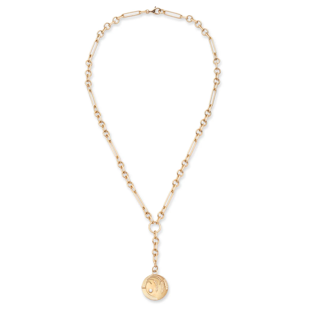 Infinite Gratitude | Braided Wheat Small Mixed Clip Extension Necklace | Diamond, Yellow Gold - Image 3