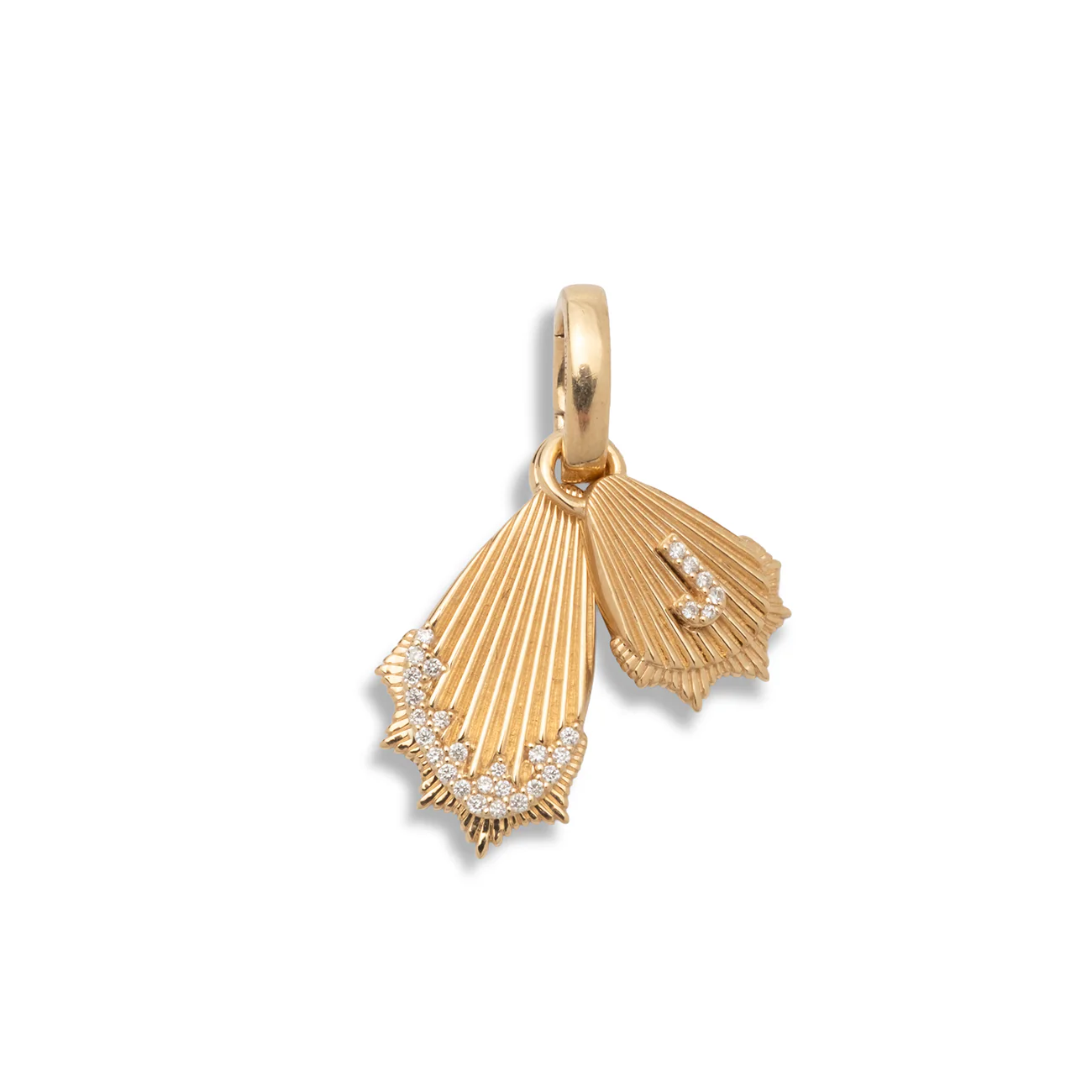 Personalized - Reverie | Initial Butterfly Wings Miniature Pendant | Diamonds, Yellow Gold - Image 3