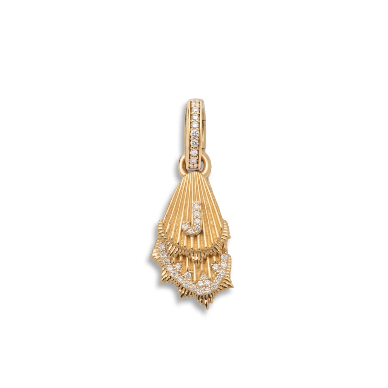 Personalized - Reverie | Initial Butterfly Wings Miniature Pendant | Diamonds, Yellow Gold - Image 4