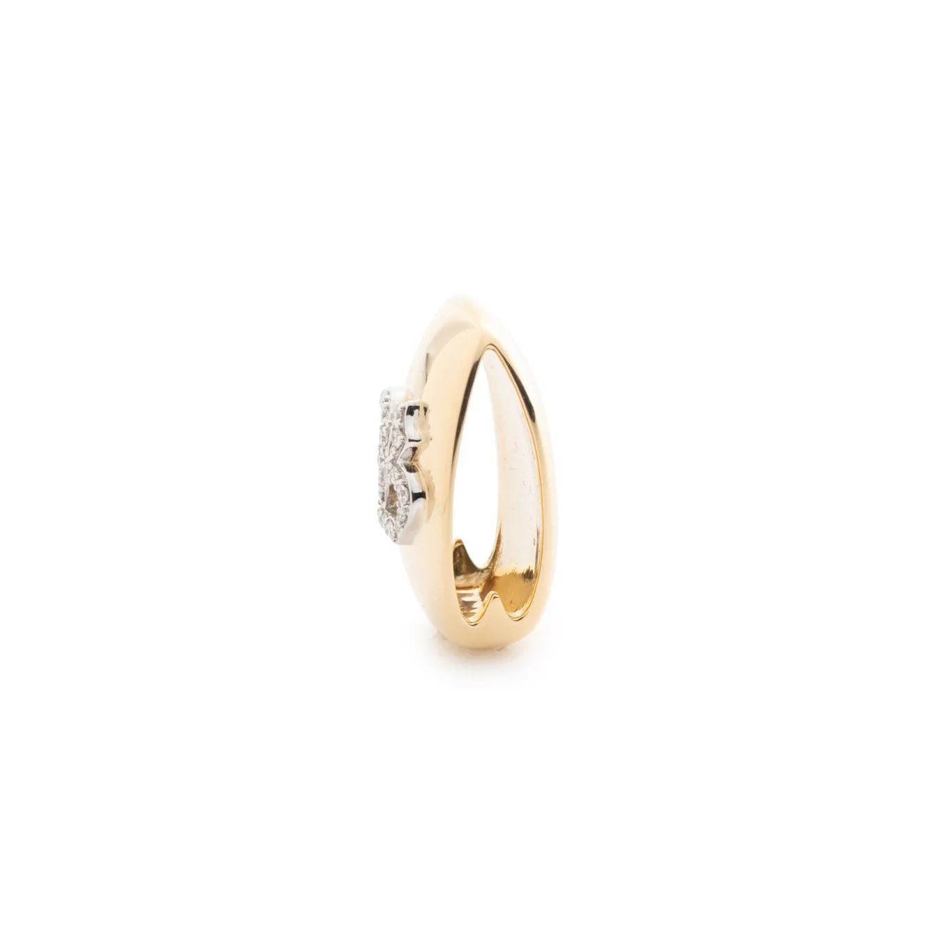 Personalized - True Love | Initial Oversized Heart Slide | Diamonds, Yellow Gold - Image 2