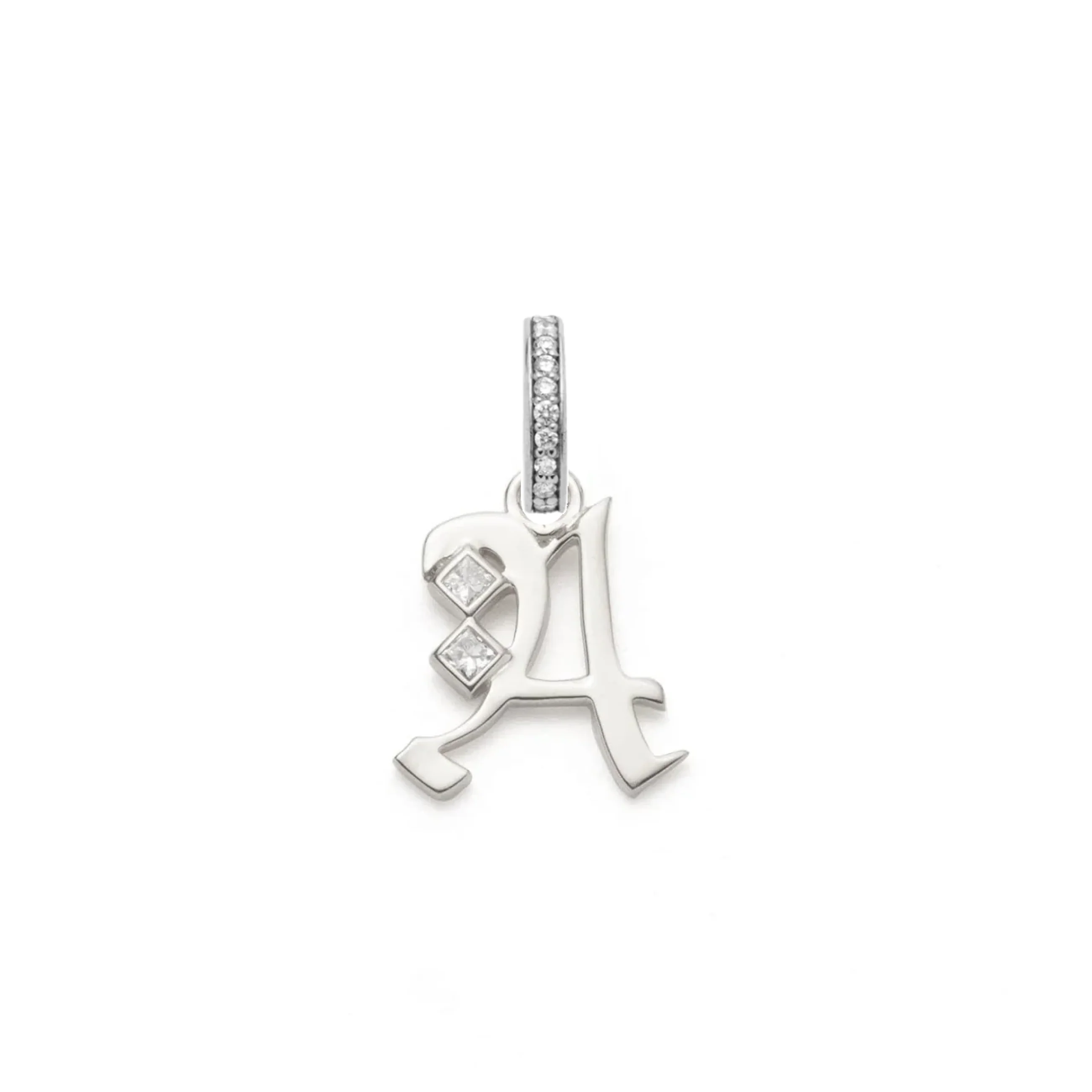 Personalized - Foundation | Square Cut Diamond Initial Pendant | Diamonds, Yellow Gold - Image 5