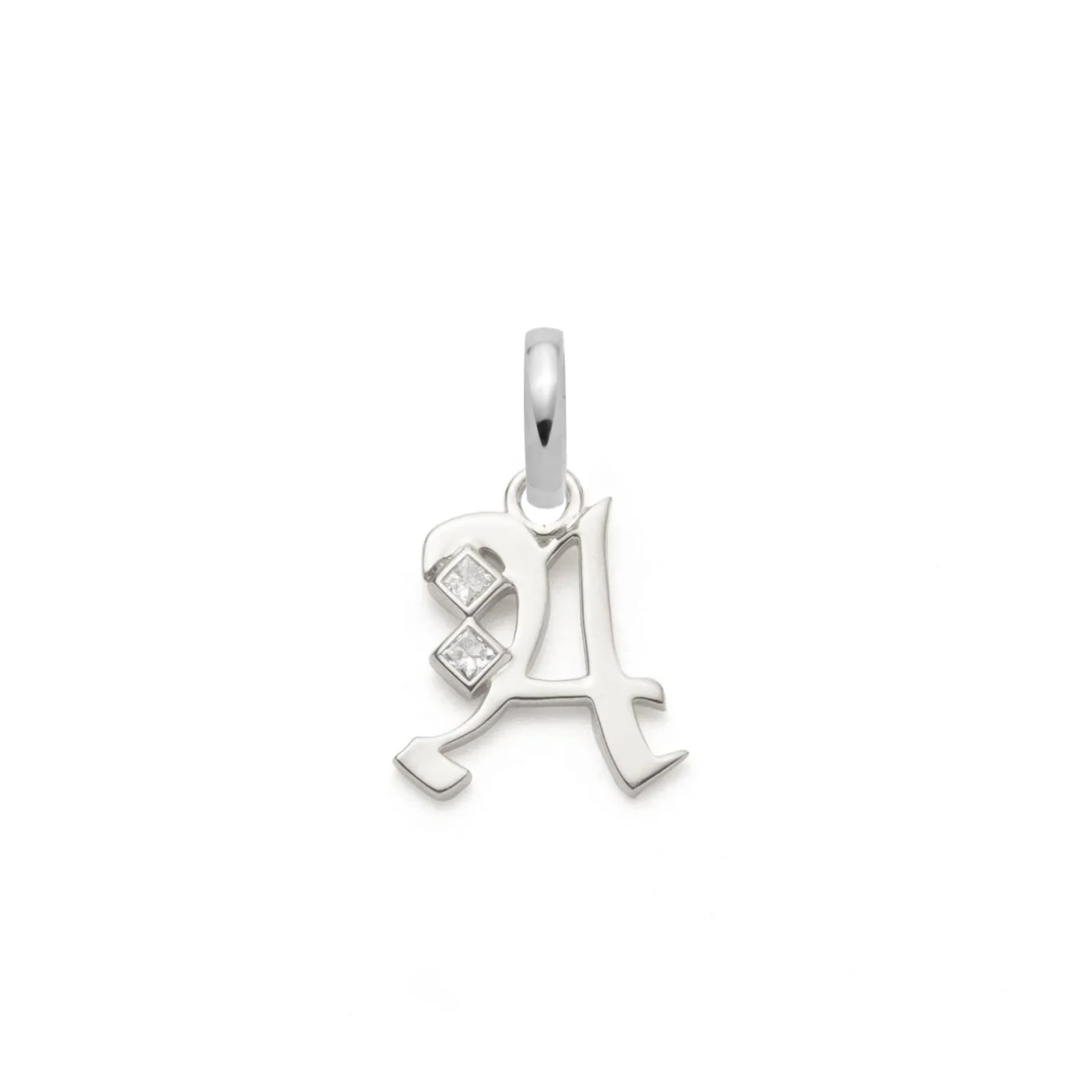 Personalized - Foundation | Square Cut Diamond Initial Pendant | Diamonds, Yellow Gold - Image 6