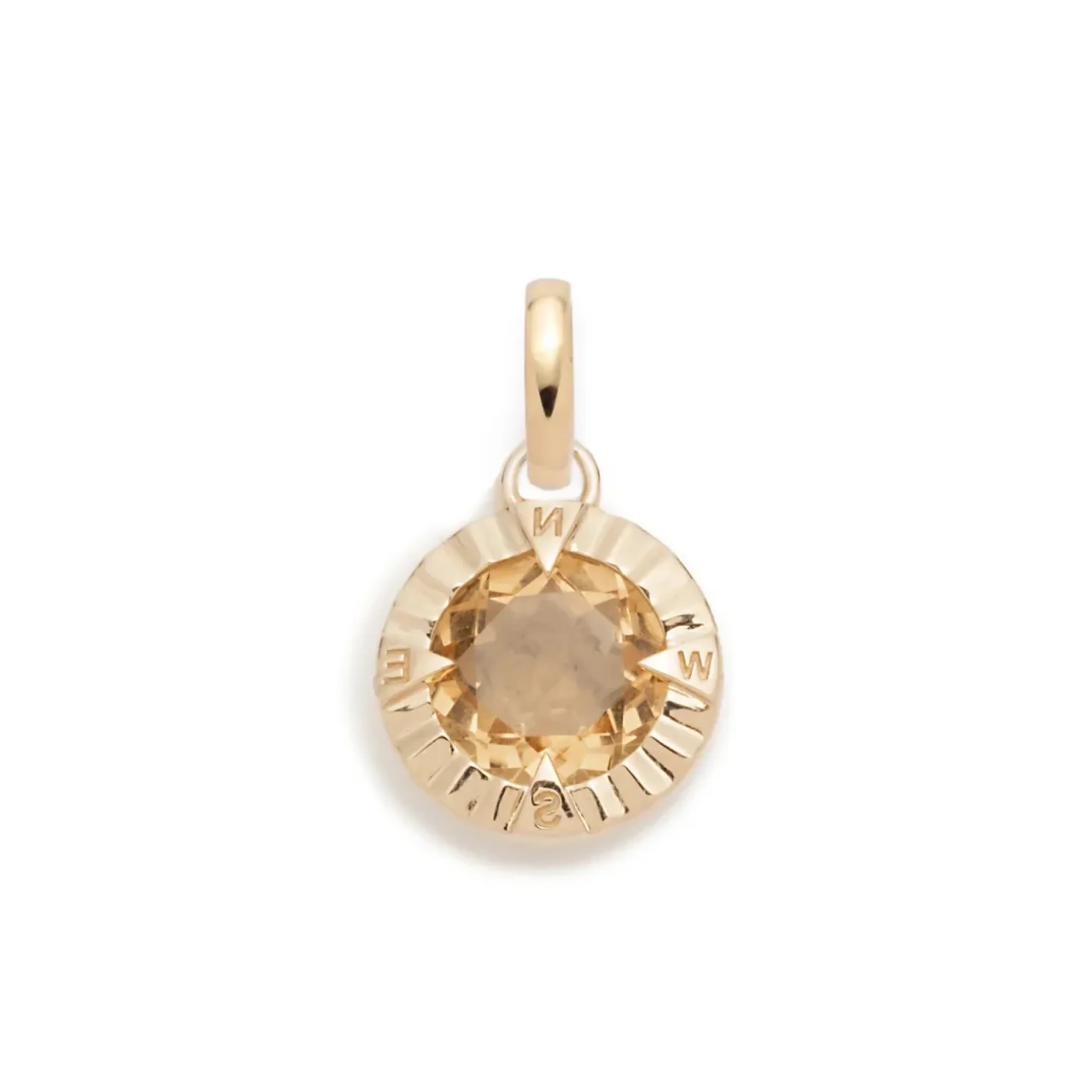 Internal Compass | Gemstone Small Pendant | Champagne Citrine, Yellow Gold - Image 3