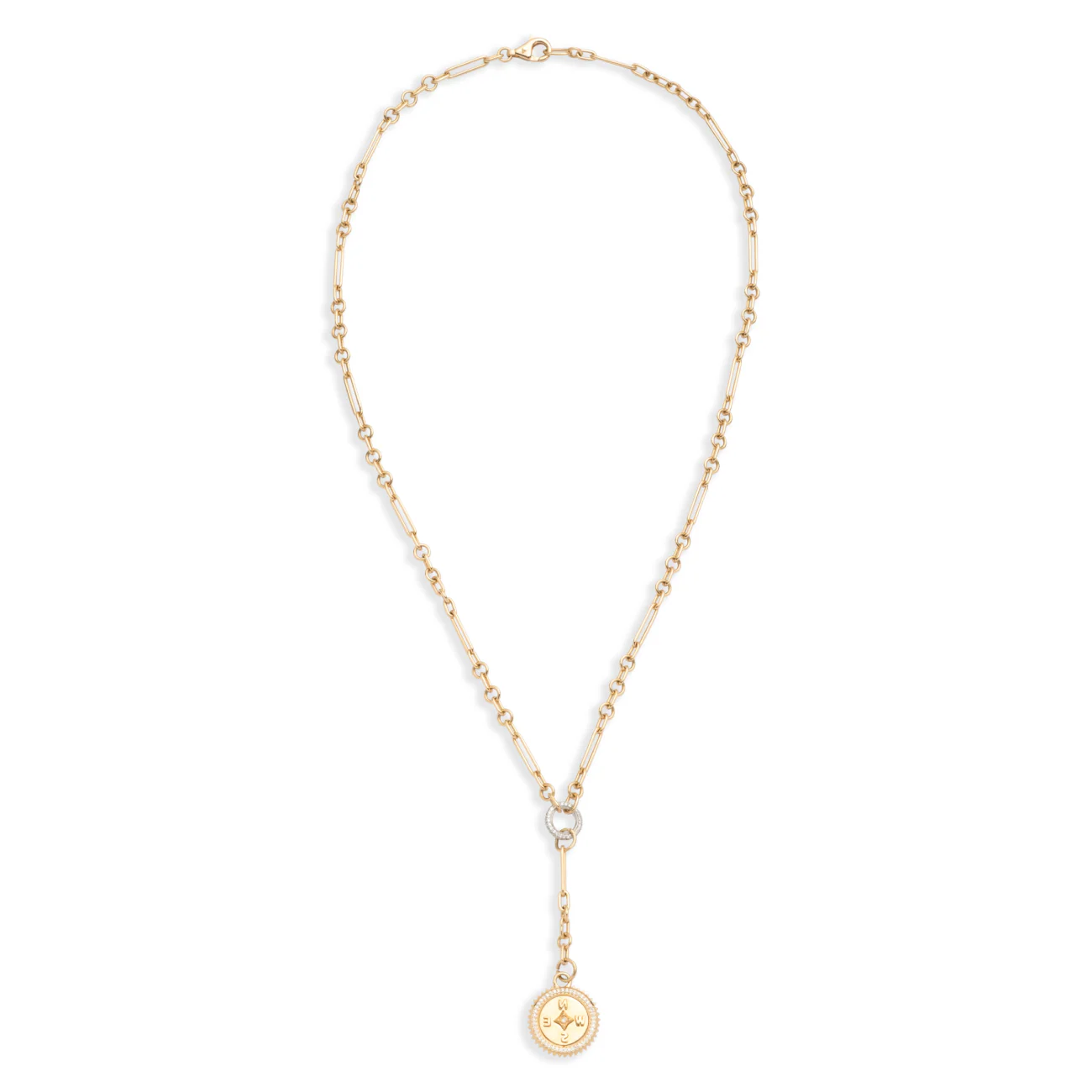 Internal Compass | Fine Mixed Clip Extension Necklace | Diamonds, Yellow Gold - Image 4