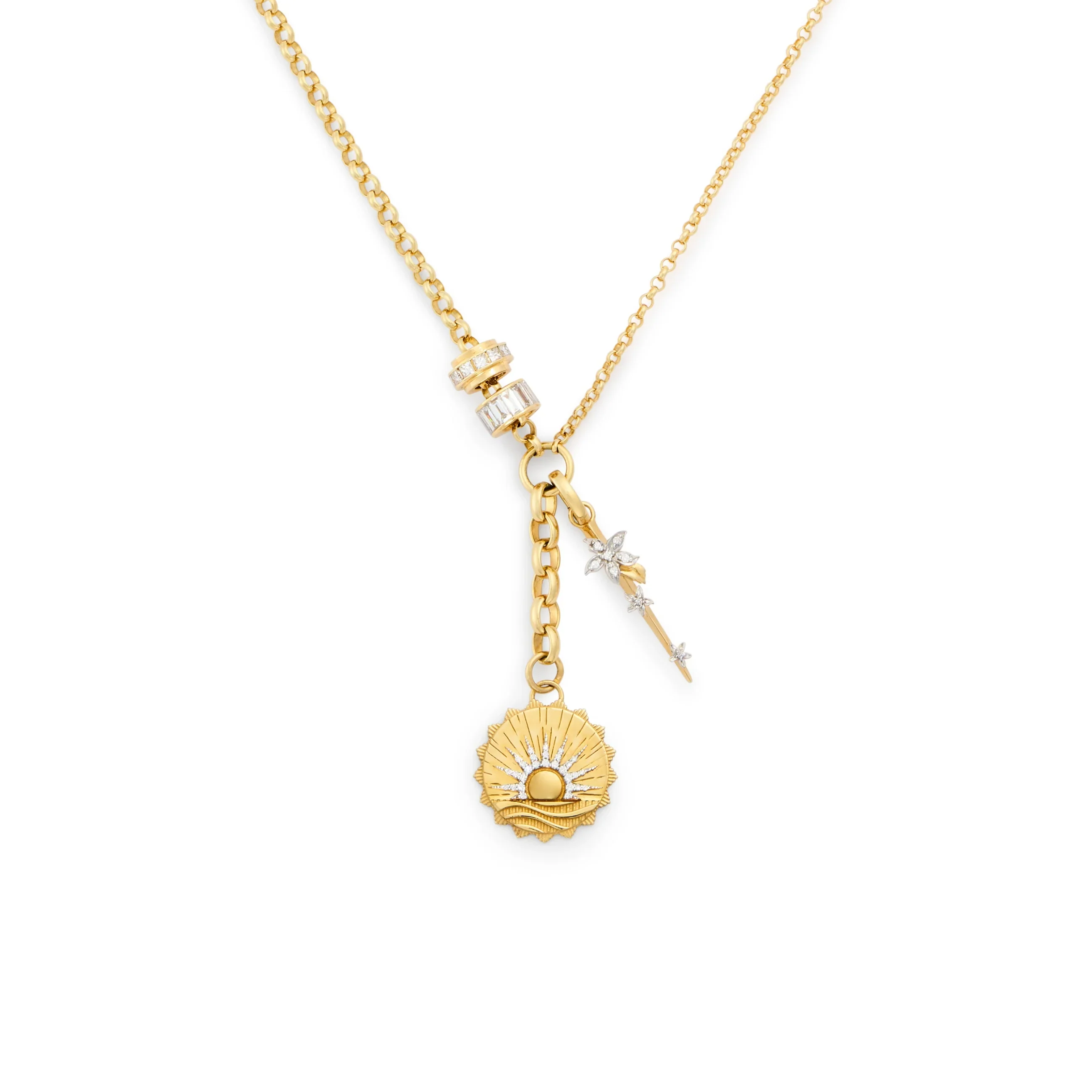 Internal Compass - Resilience | New Beginnings and Thorn Medium Mixed Belcher Extension Necklace | Diamonds, Mixed Gold
