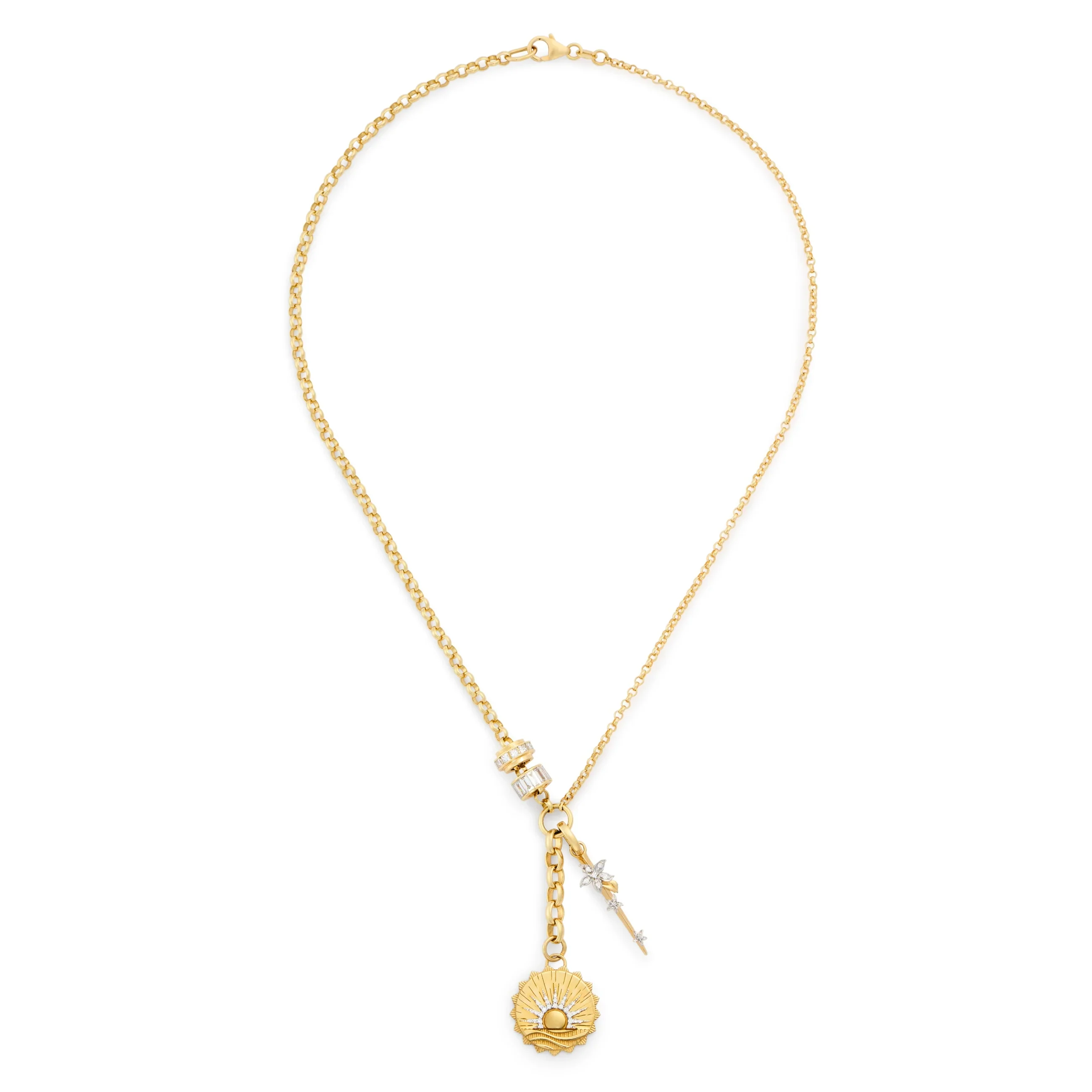 Internal Compass - Resilience | New Beginnings and Thorn Medium Mixed Belcher Extension Necklace | Diamonds, Mixed Gold - Image 3