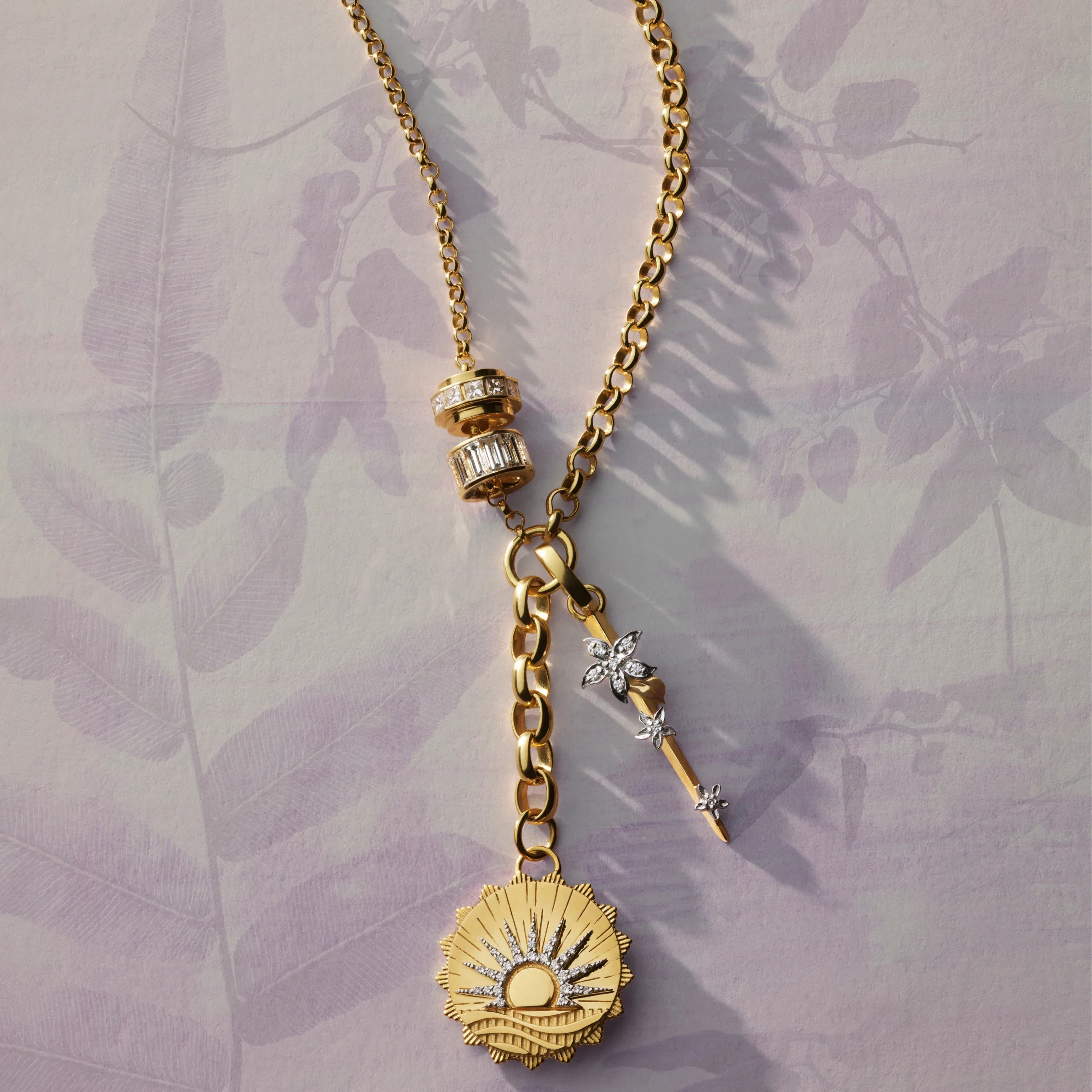 Internal Compass - Resilience | New Beginnings and Thorn Medium Mixed Belcher Extension Necklace | Diamonds, Mixed Gold - Image 4