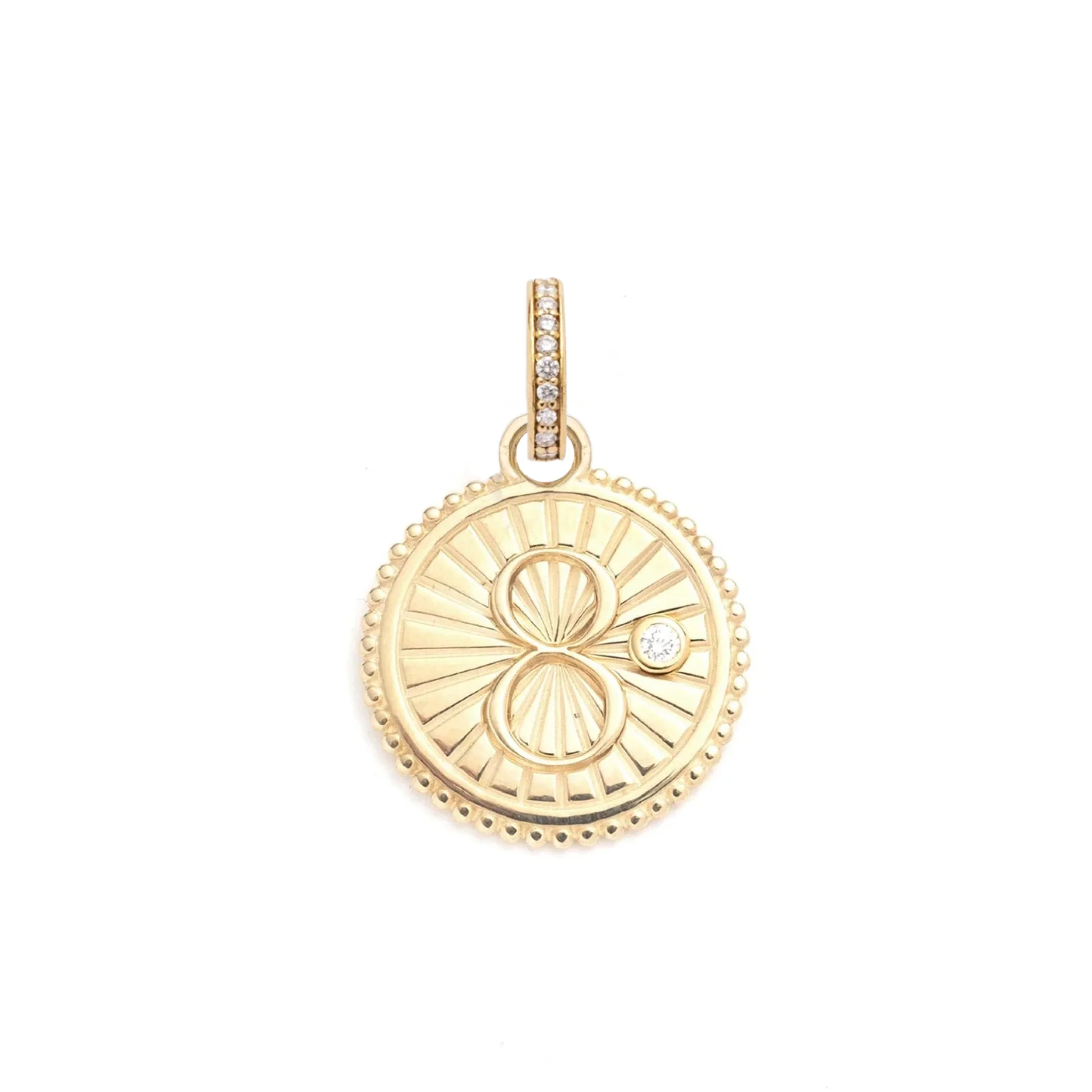 Infinite Gratitude | Karma Baby Medallion | Diamond, Yellow Gold - Image 2
