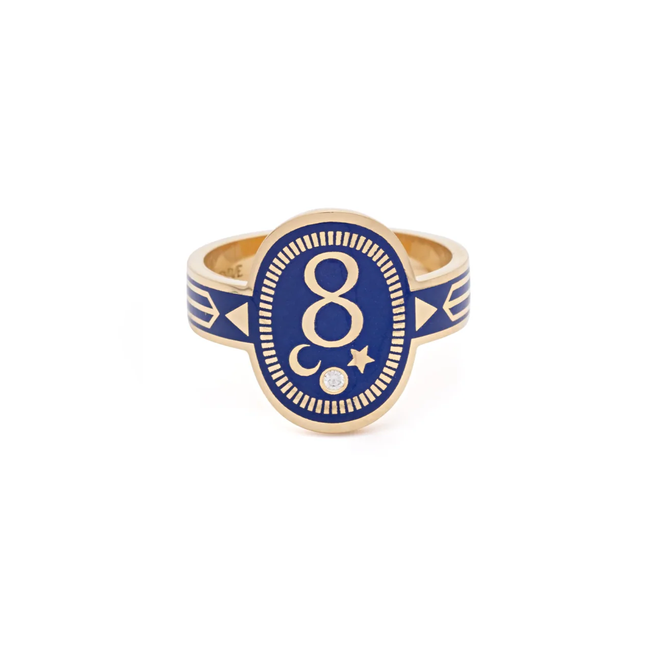 Infinite Gratitude | Cigar Band | Blue Ceramic, Diamond, Yellow Gold