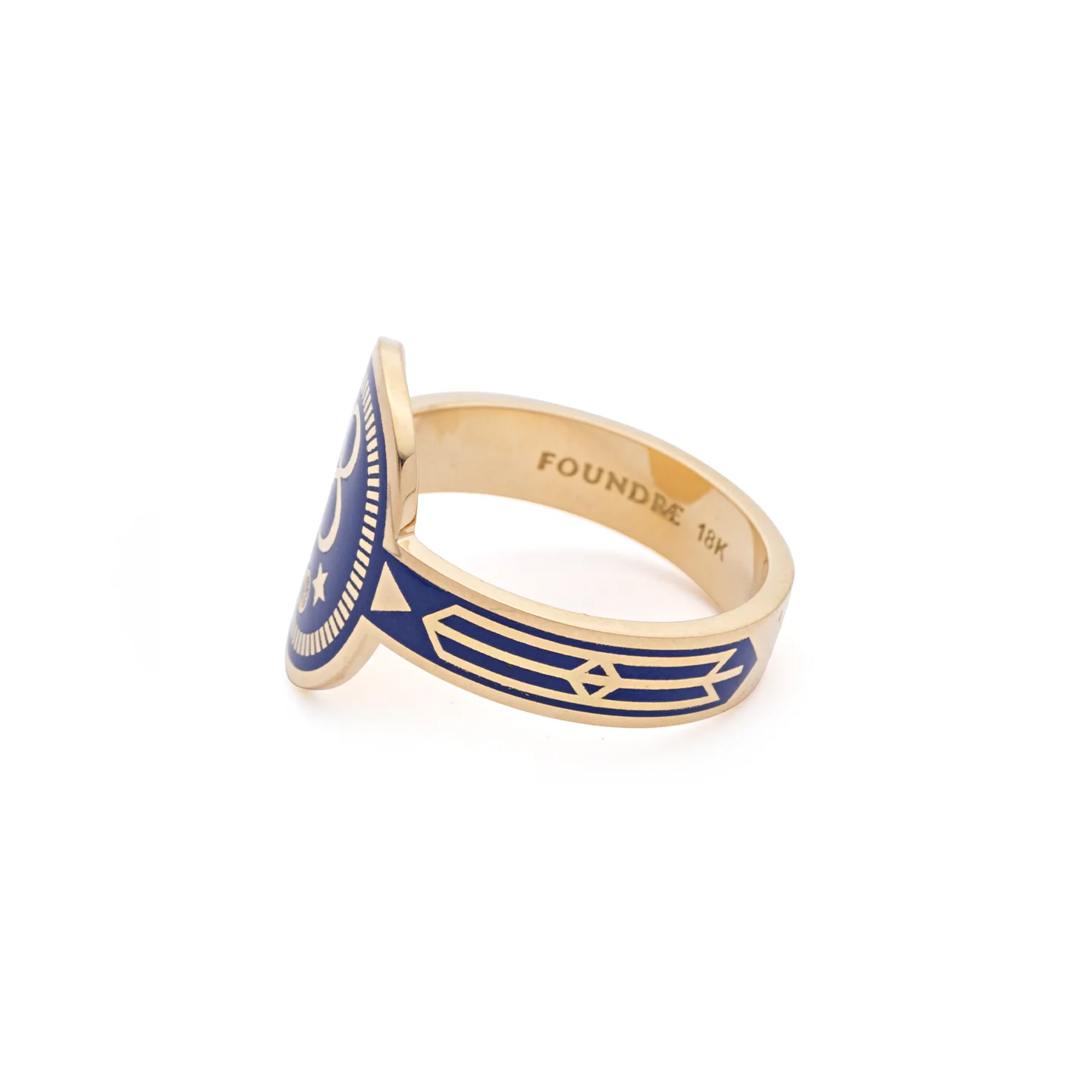 Infinite Gratitude | Cigar Band | Blue Ceramic, Diamond, Yellow Gold - Image 4