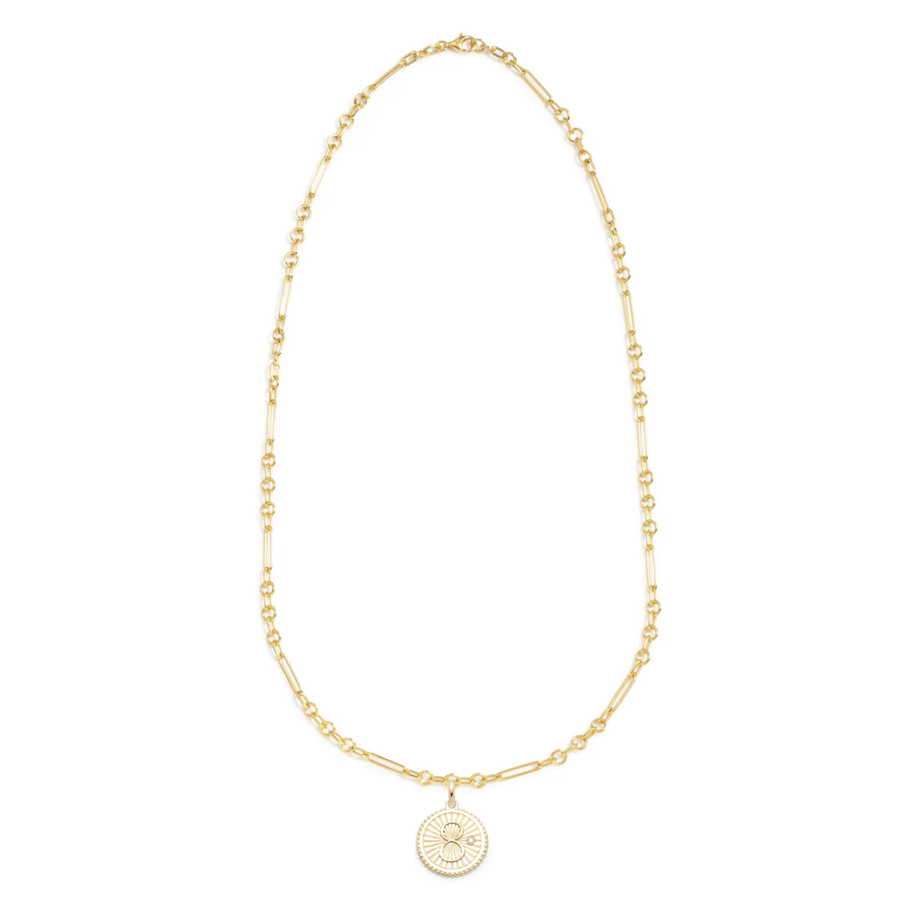 Infinite Gratitude | Karma Fine Mixed Clip Necklace | Diamond, Yellow Gold - Image 3