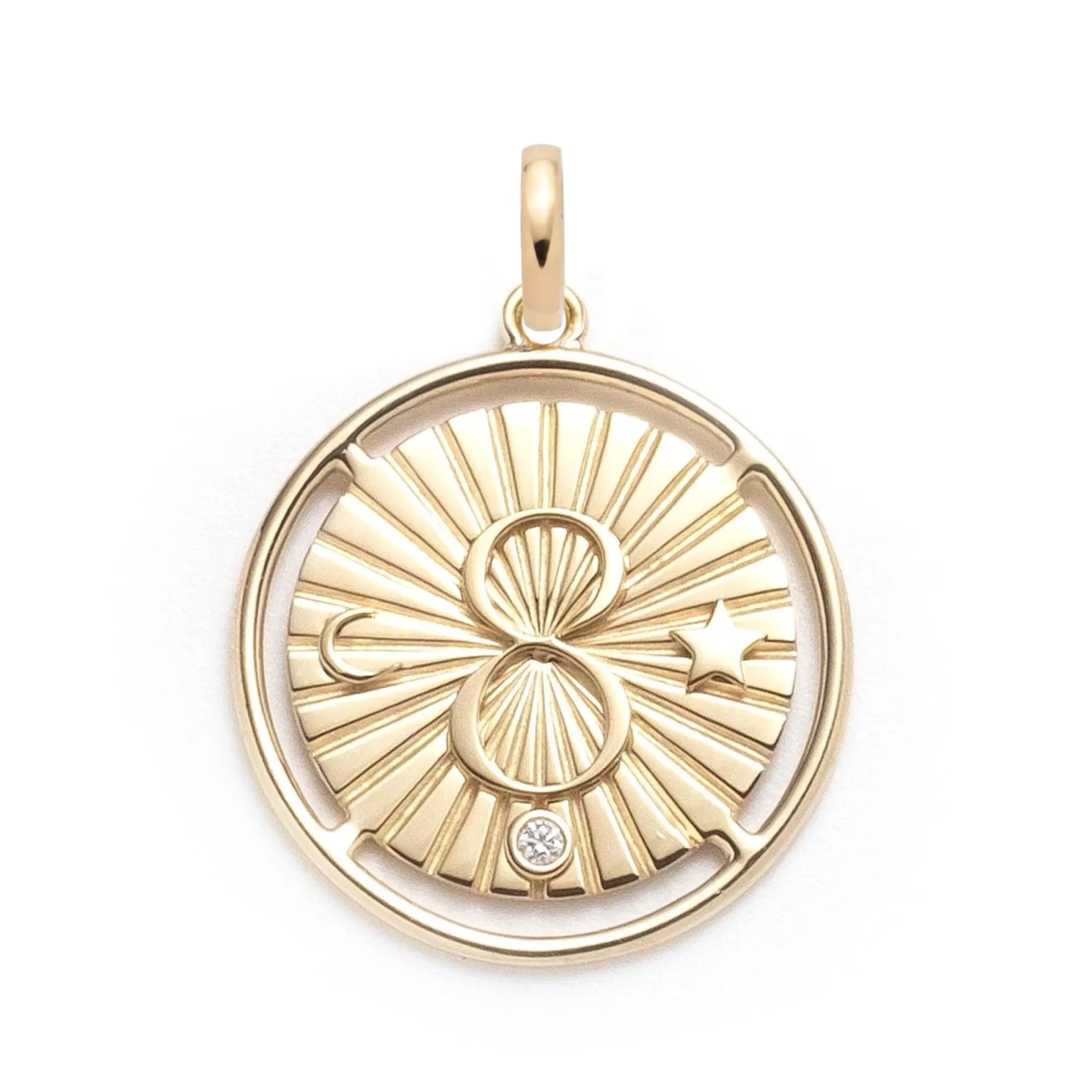 Infinite Gratitude | Karma Large Medallion | Diamonds, Yellow Gold