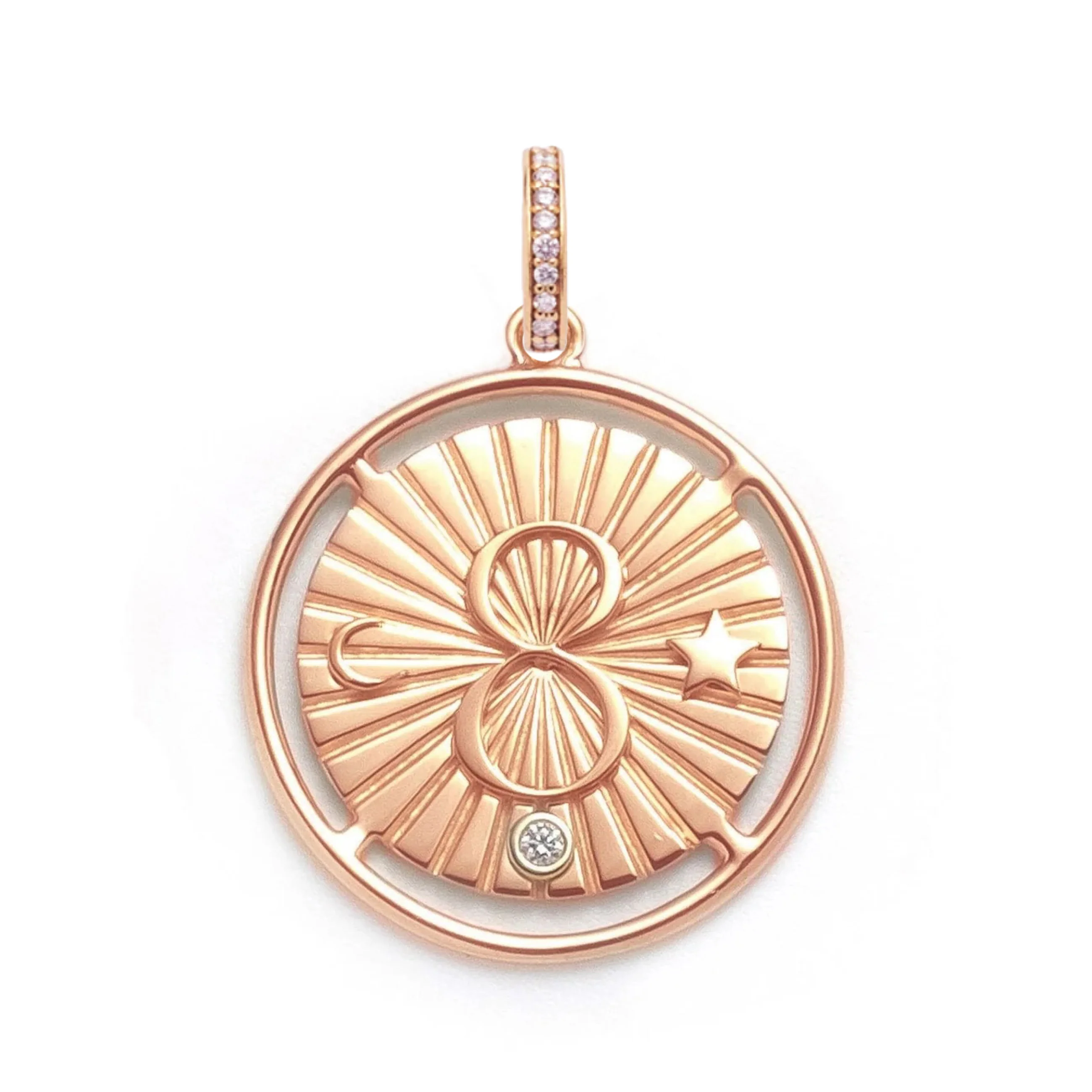 Infinite Gratitude | Karma Large Medallion | Diamonds, Yellow Gold - Image 8