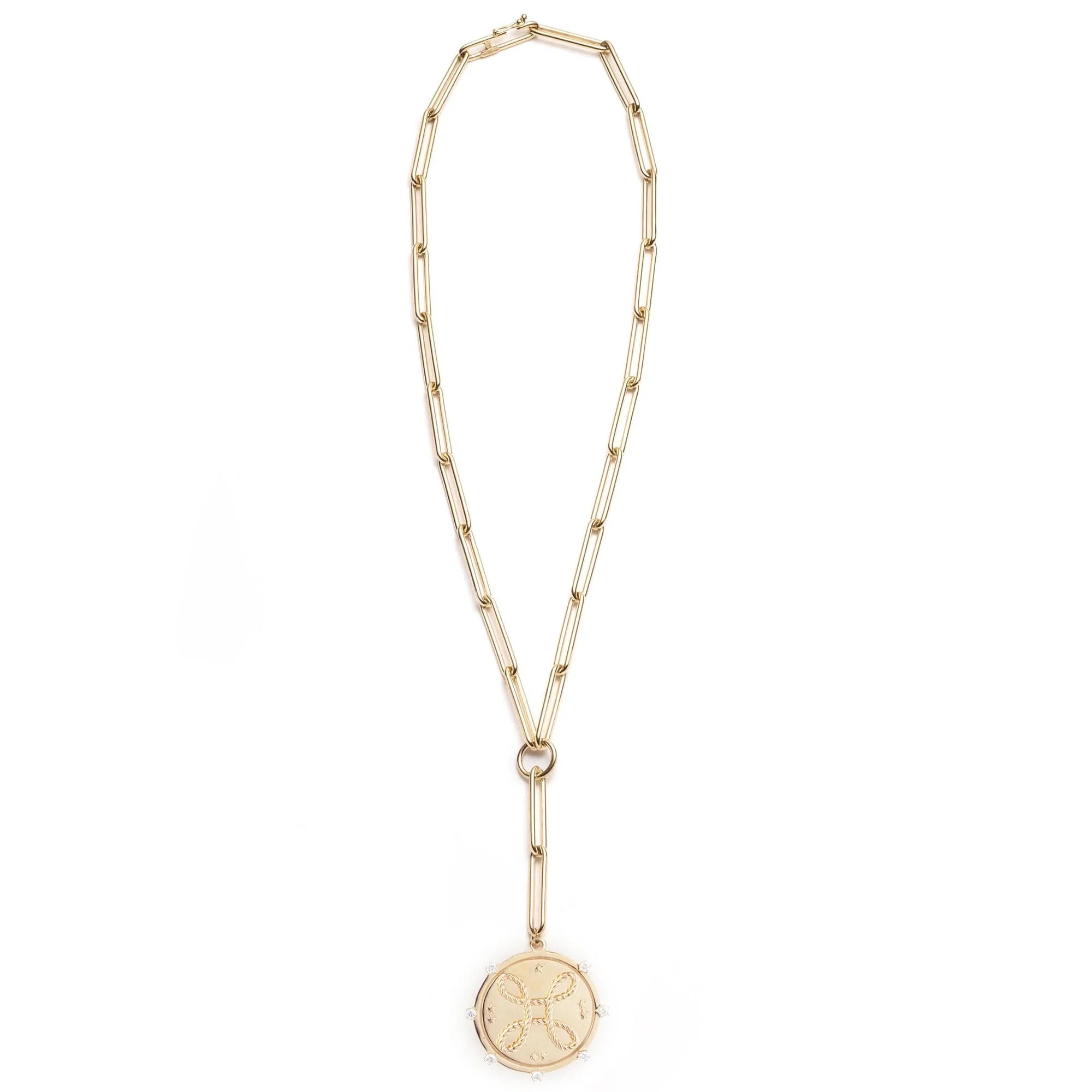 True Love | Love Knot Large Clip Extension Necklace | Diamonds, Yellow Gold - Image 3