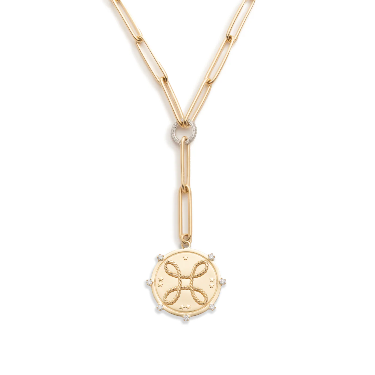 True Love | Love Knot Large Clip Extension Necklace | Diamonds, Yellow Gold - Image 4