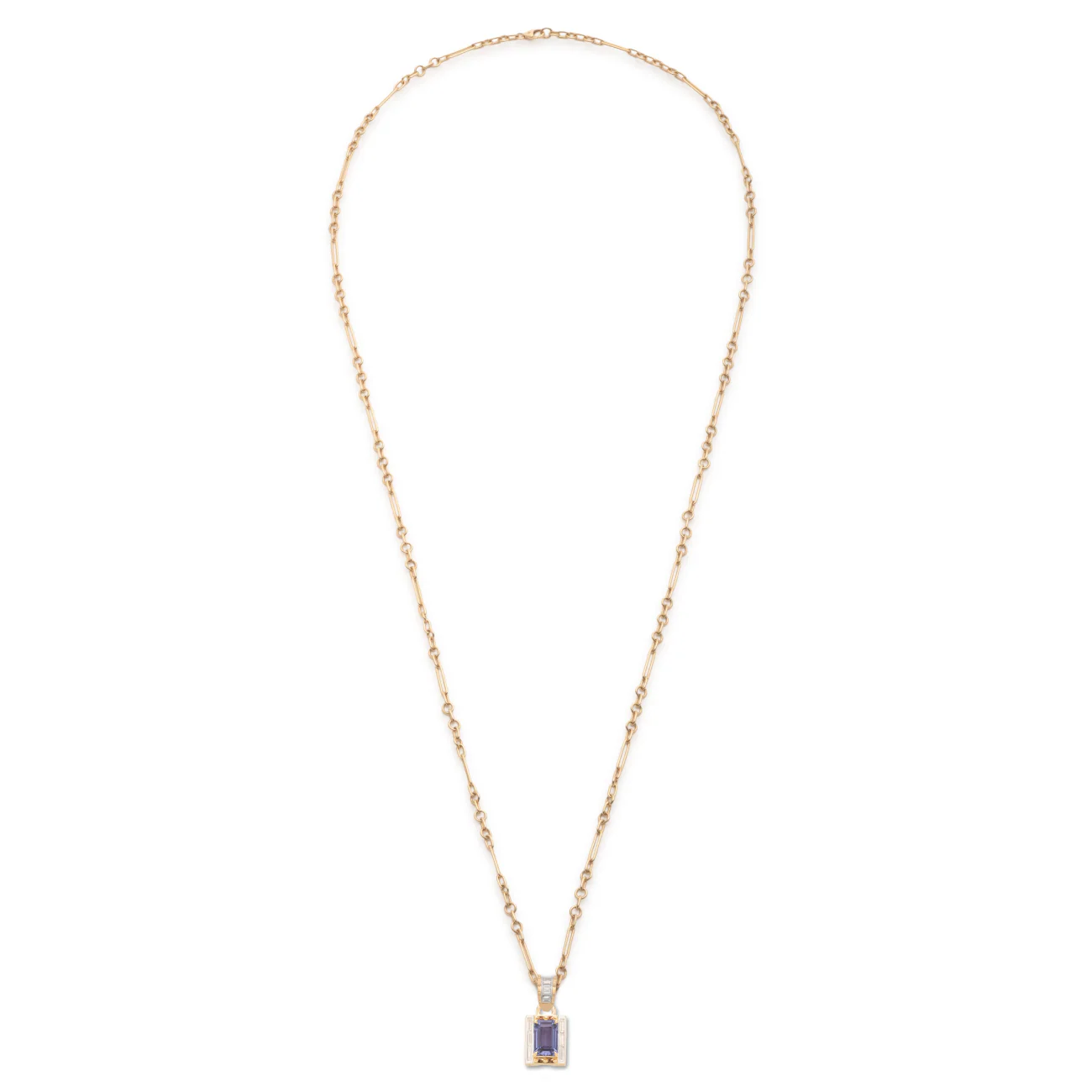 True Love | Lovestruck Pierced Fine Mixed Clip Necklace | Tanzanite, Diamonds, Yellow Gold - Image 3