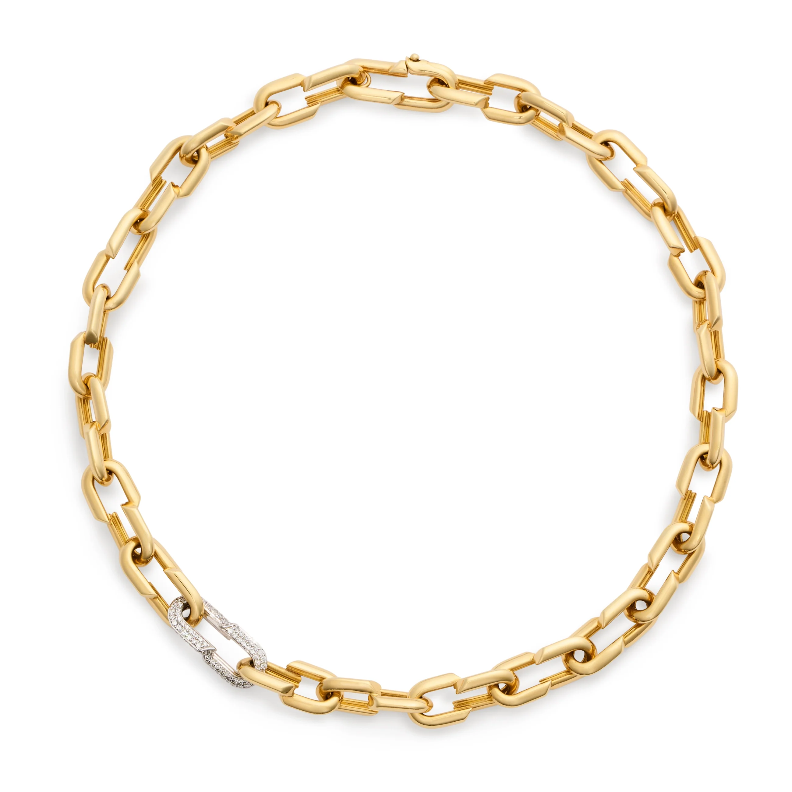 Strong Hearts | Medium Love Link Chain with Pavé Link | Diamonds, Yellow Gold - Image 3