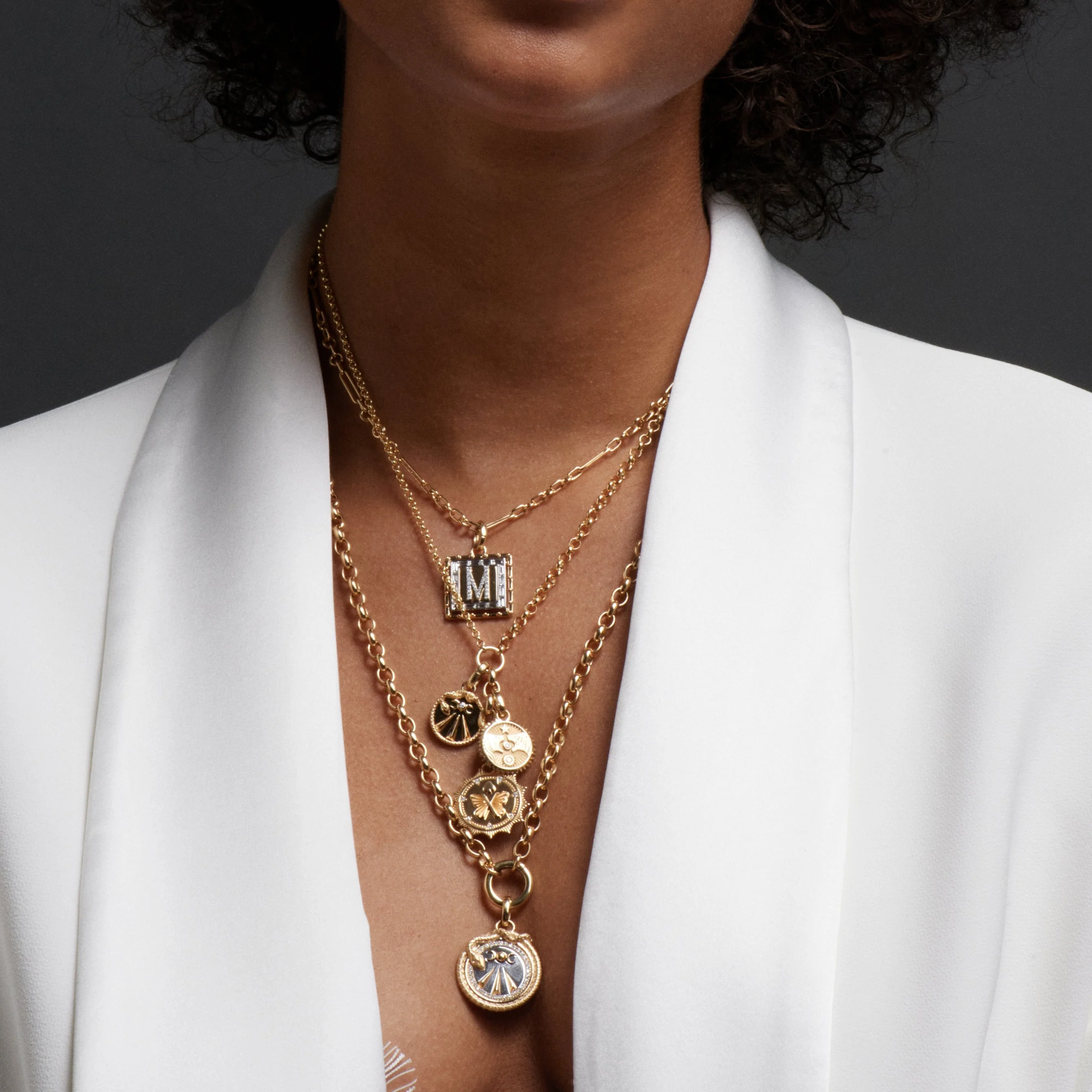 Wholeness | Mind, Body, Soul Baby Medallion | Diamond, Yellow Gold - Image 2