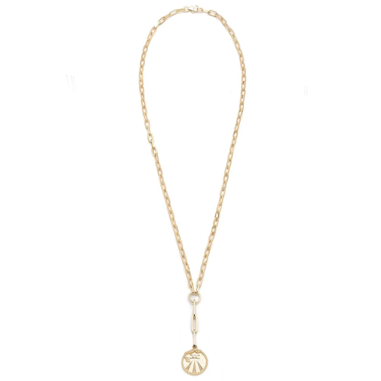 Wholeness | Mind, Body, Soul Small Clip Extension Necklace | Diamond, Yellow Gold - Image 3