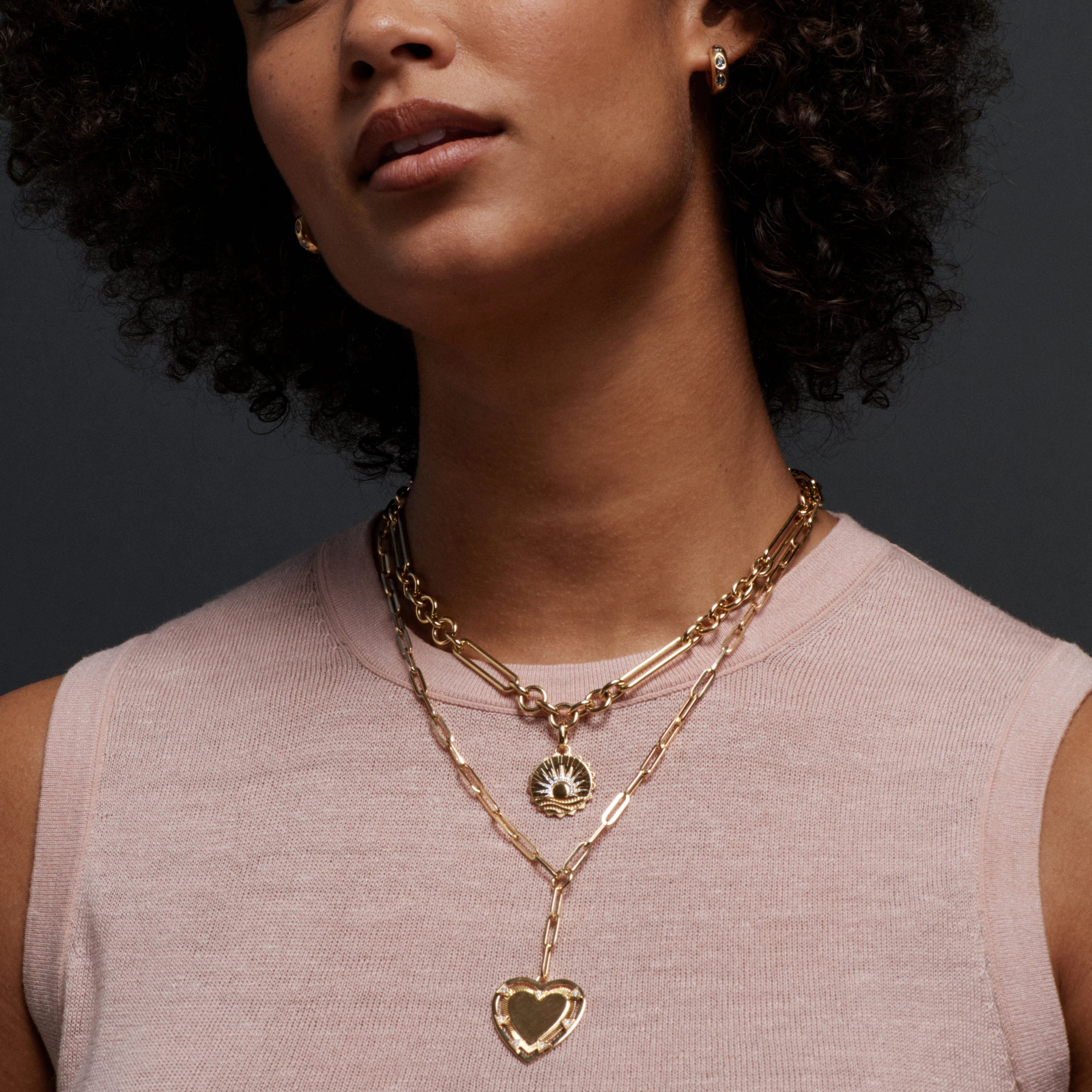 Internal Compass | New Beginnings Midsize Mixed Clip Necklace | Diamonds, Yellow Gold - Image 2