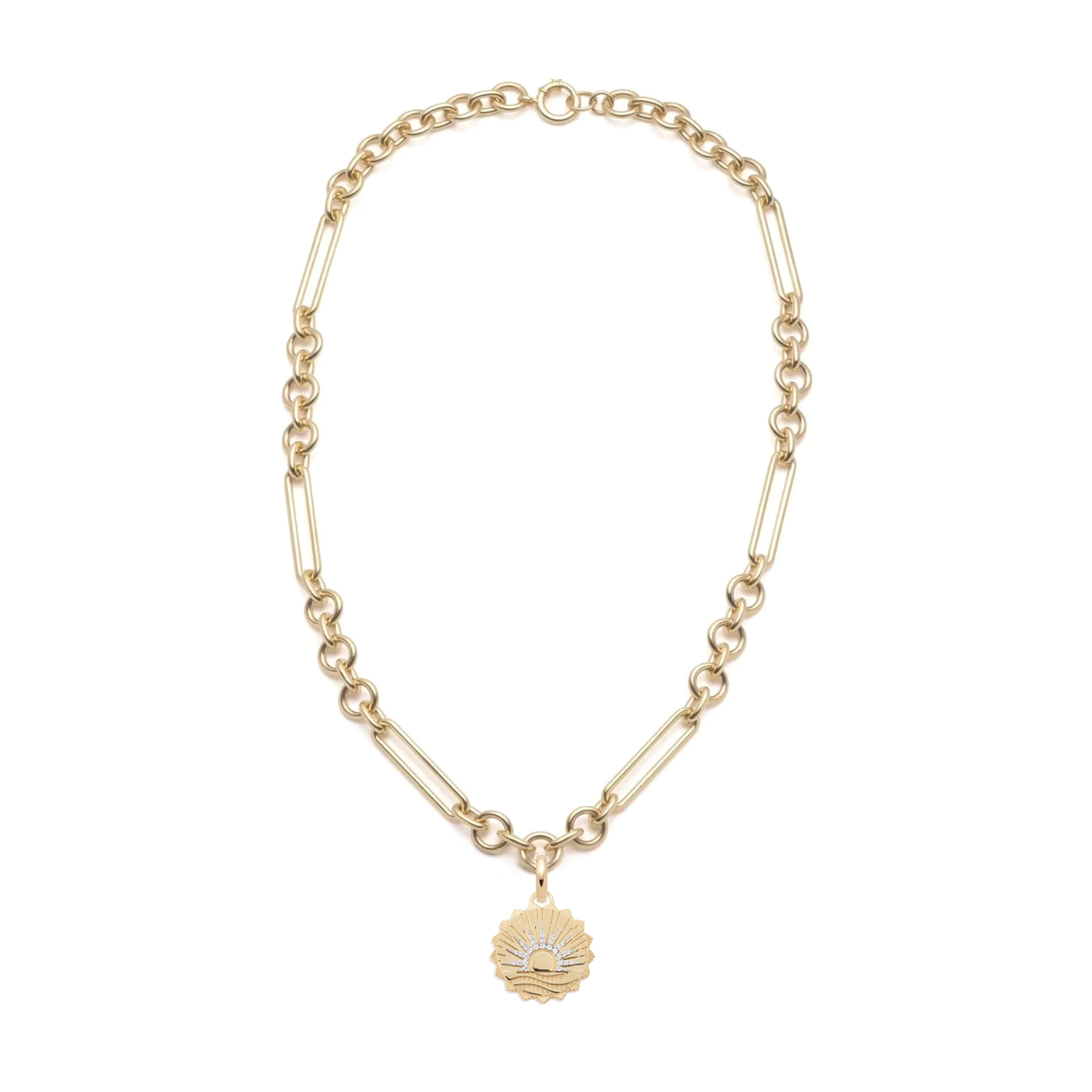 Internal Compass | New Beginnings Midsize Mixed Clip Necklace | Diamonds, Yellow Gold - Image 3