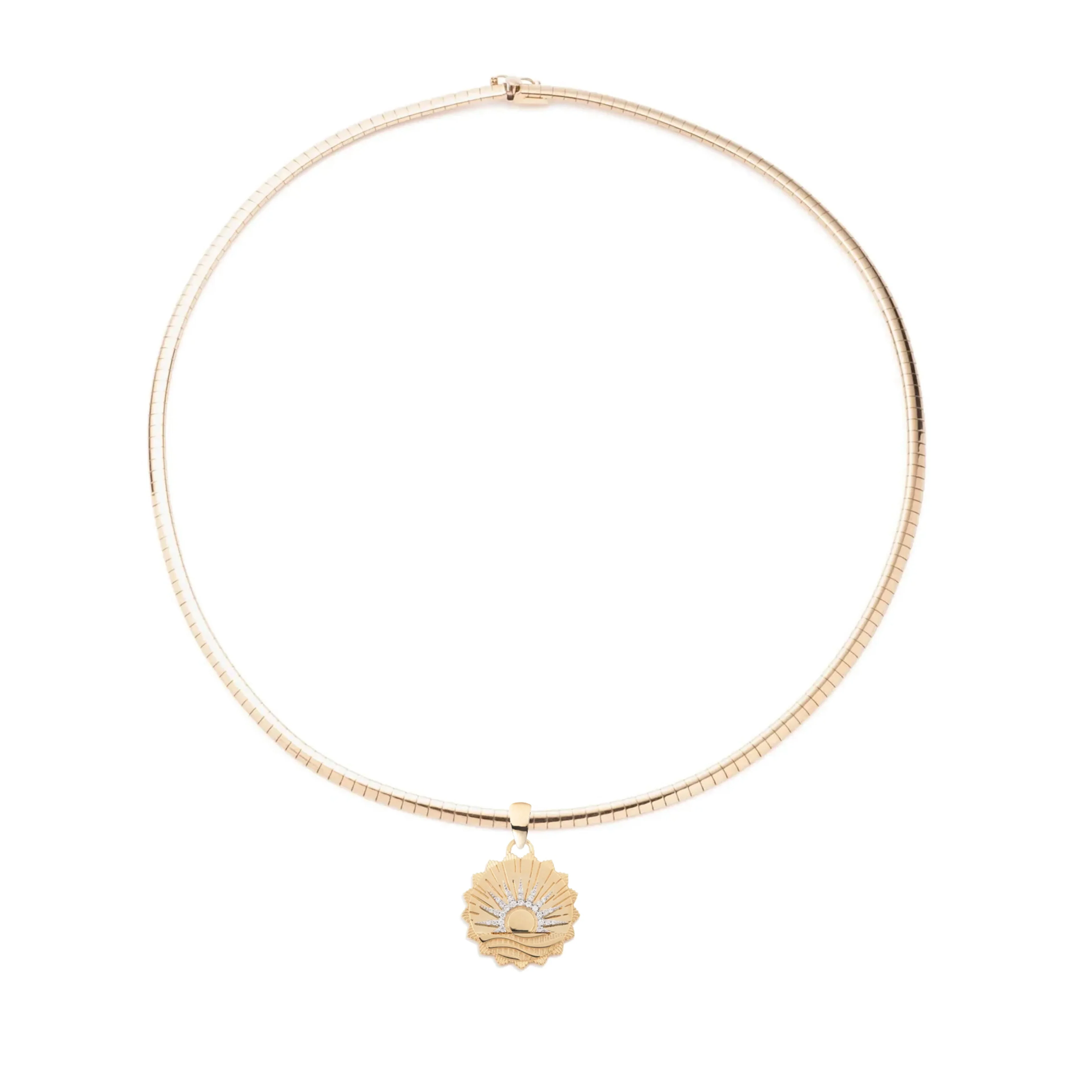 Internal Compass | New Beginnings Small Sleek Collar Necklace | Diamonds, Yellow Gold - Image 3