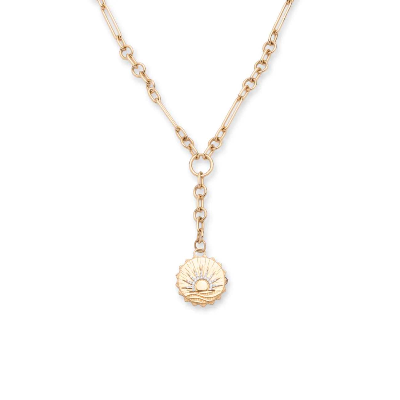 Internal Compass | New Beginnings Small Mixed Clip Extension Necklace | Diamonds, Yellow Gold